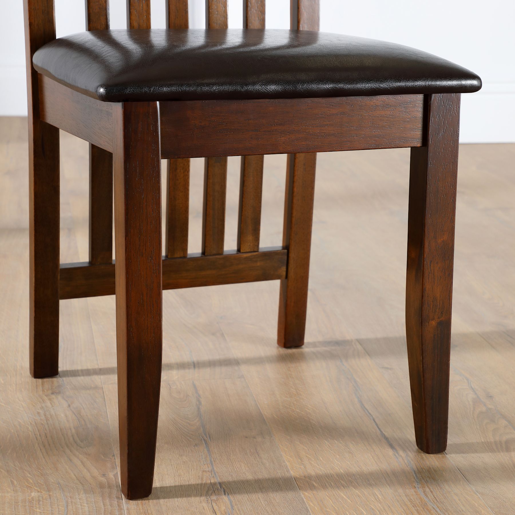 Cheapest Java Dining Chair Java Dining Chair, Brown Classic Faux Leather & Dark Solid Hardwood ...