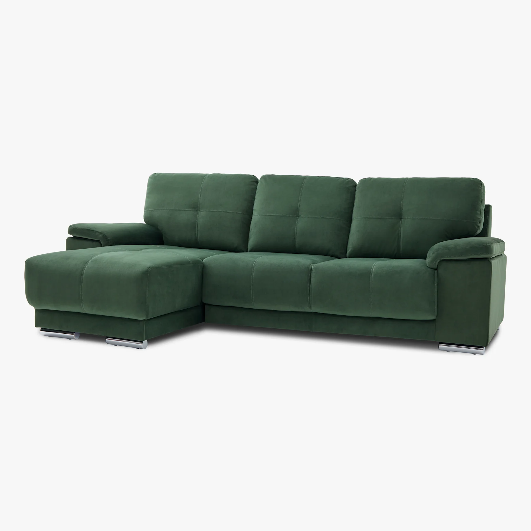 Kansas L-Shape Corner Sofa, Left Hand Facing, Moss Green Classic Velvet