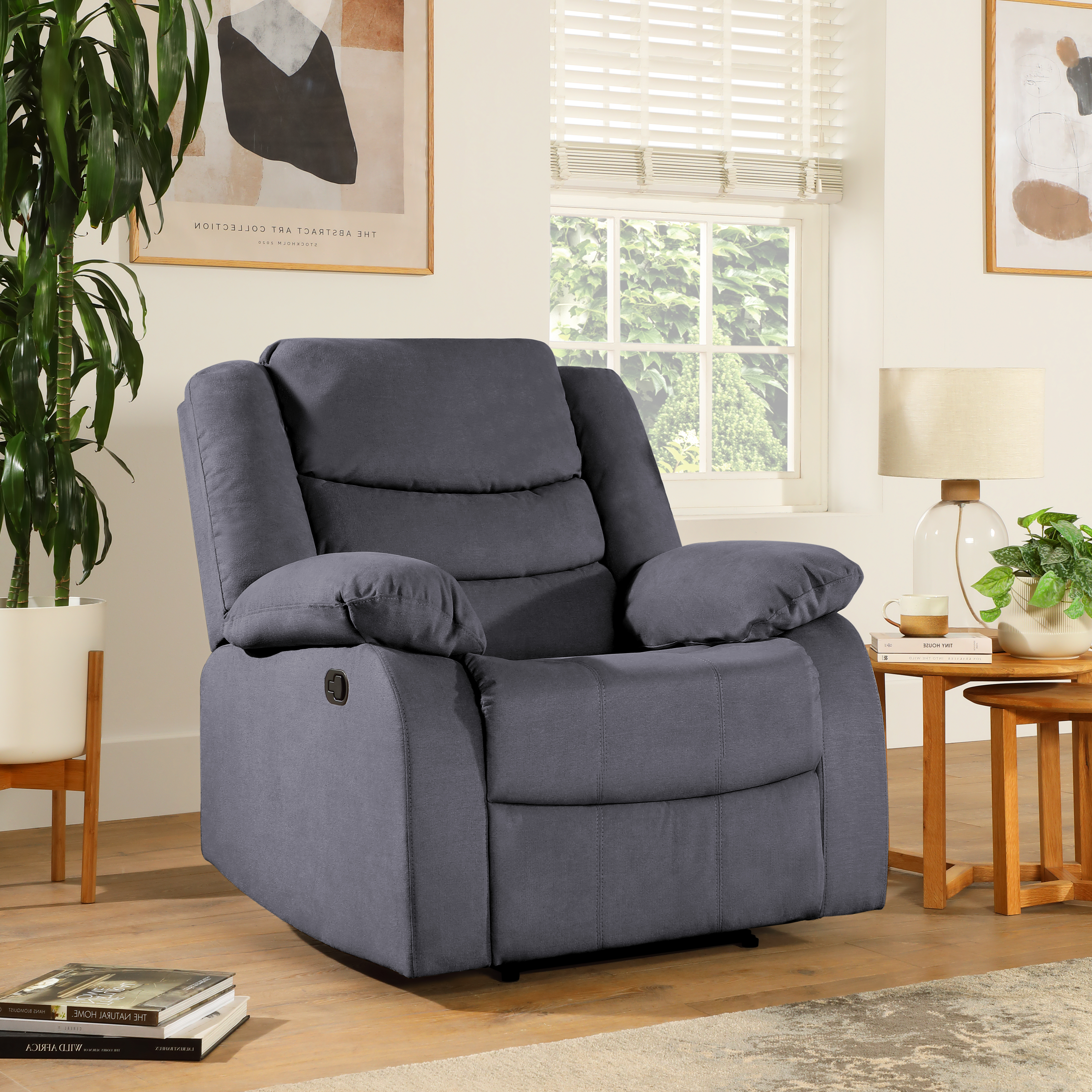Sorrento Recliner Armchair, Slate Grey Classic Plush Fabric Only £449.
