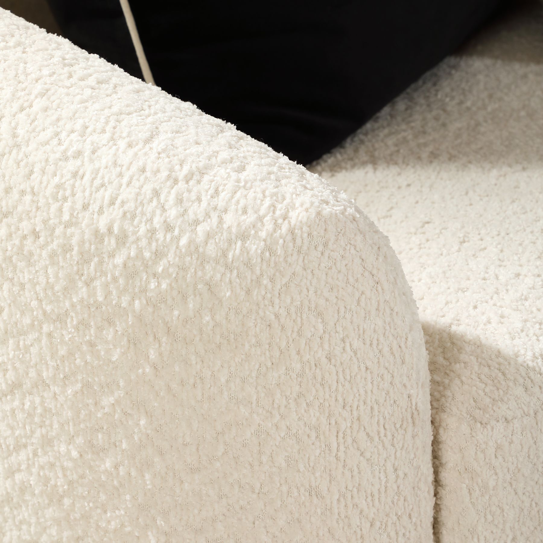 Mae 3 Seater Curved Sofa, Ivory Classic Boucle Fabric Only £649.99 ...