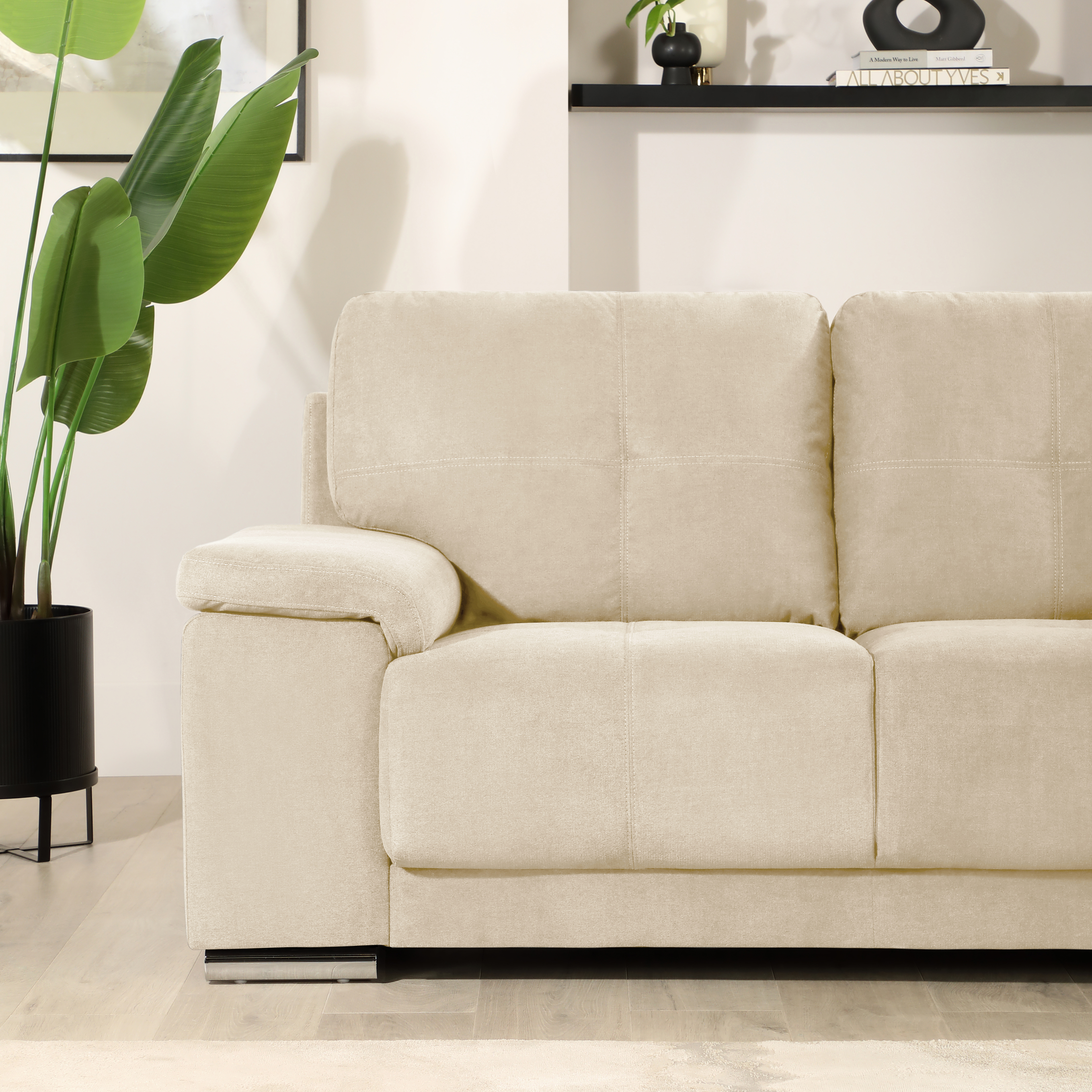 Kansas 2 Seater Sofa, Ivory Classic Plush Fabric Only £549.99