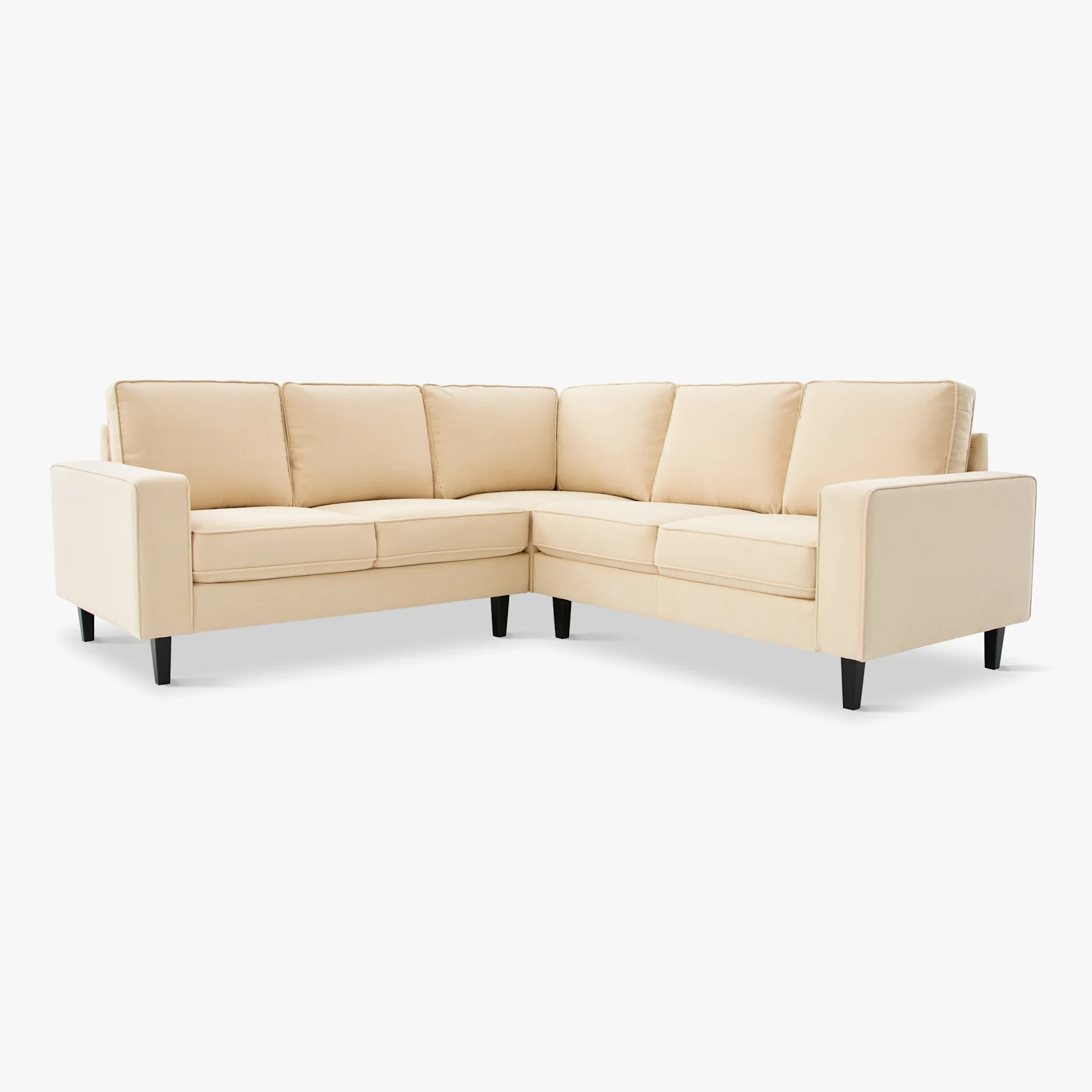 Monaco Corner Sofa, Ivory Classic Plush Fabric