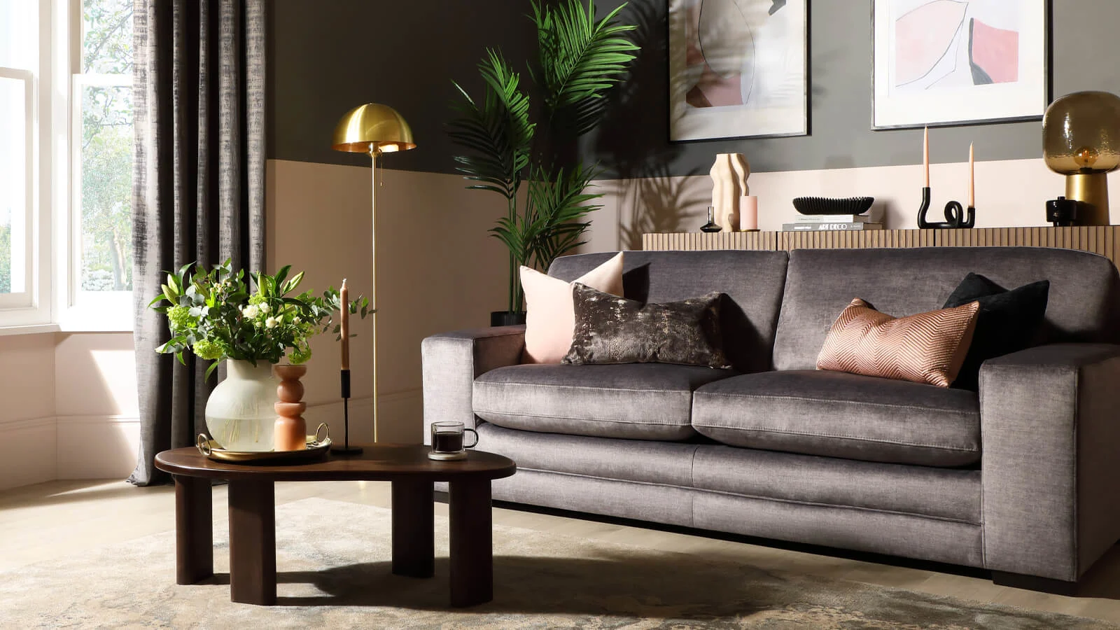 The ultimate guide to pink living rooms > banner