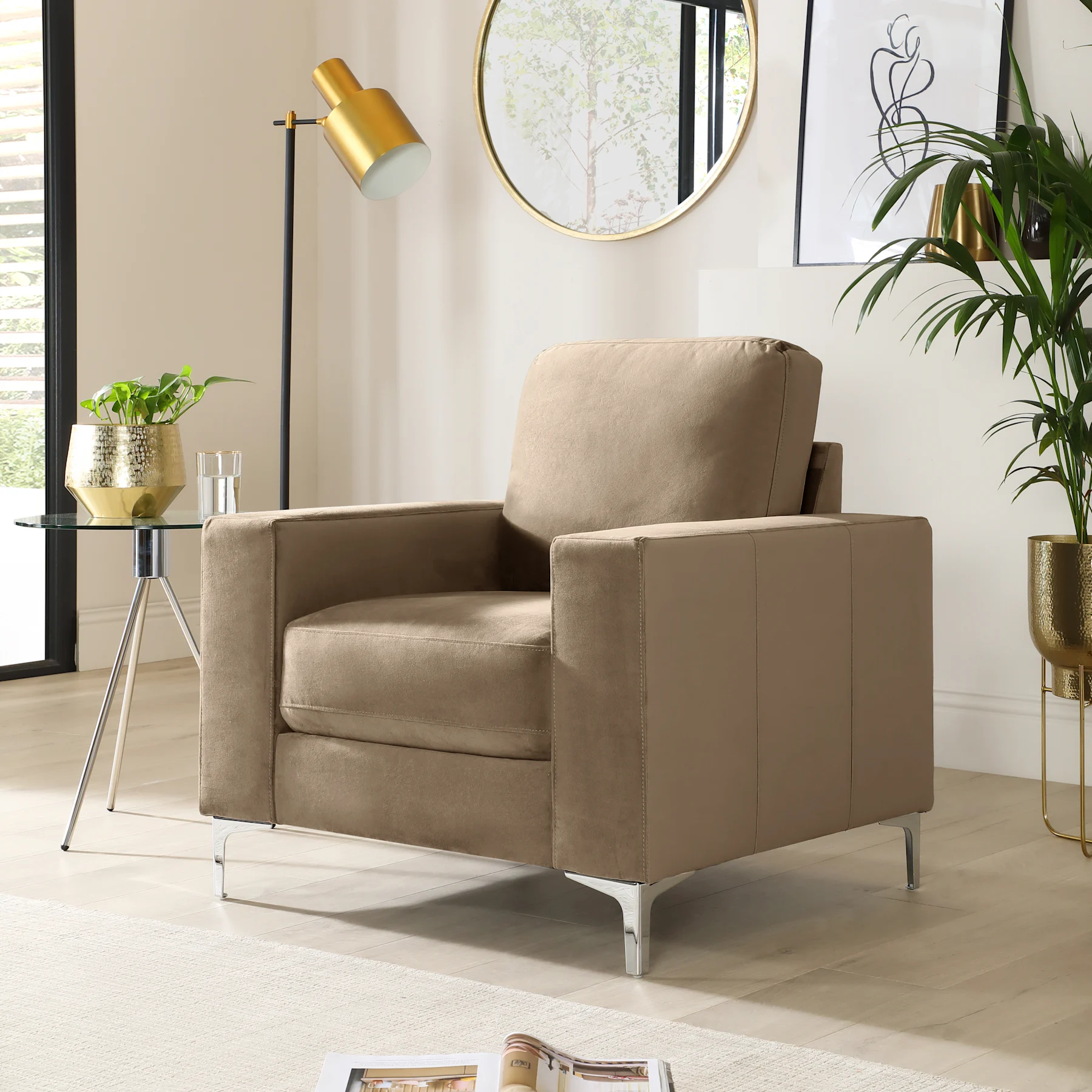 Baltimore Armchair, Beige Classic Velvet