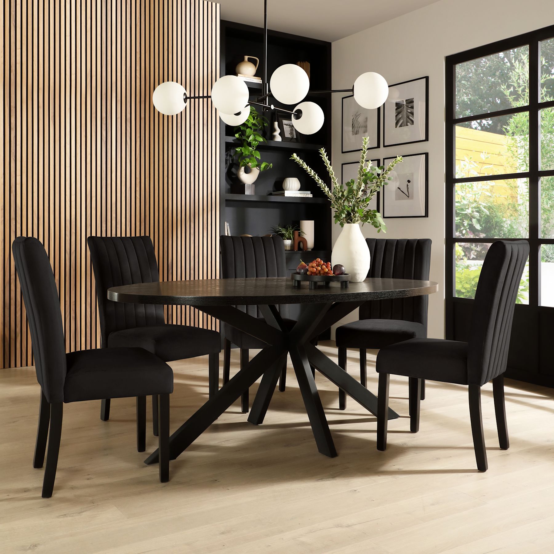 Madison Oval Dining Table & 4 Salisbury Chairs, Black Oak Effect — free download