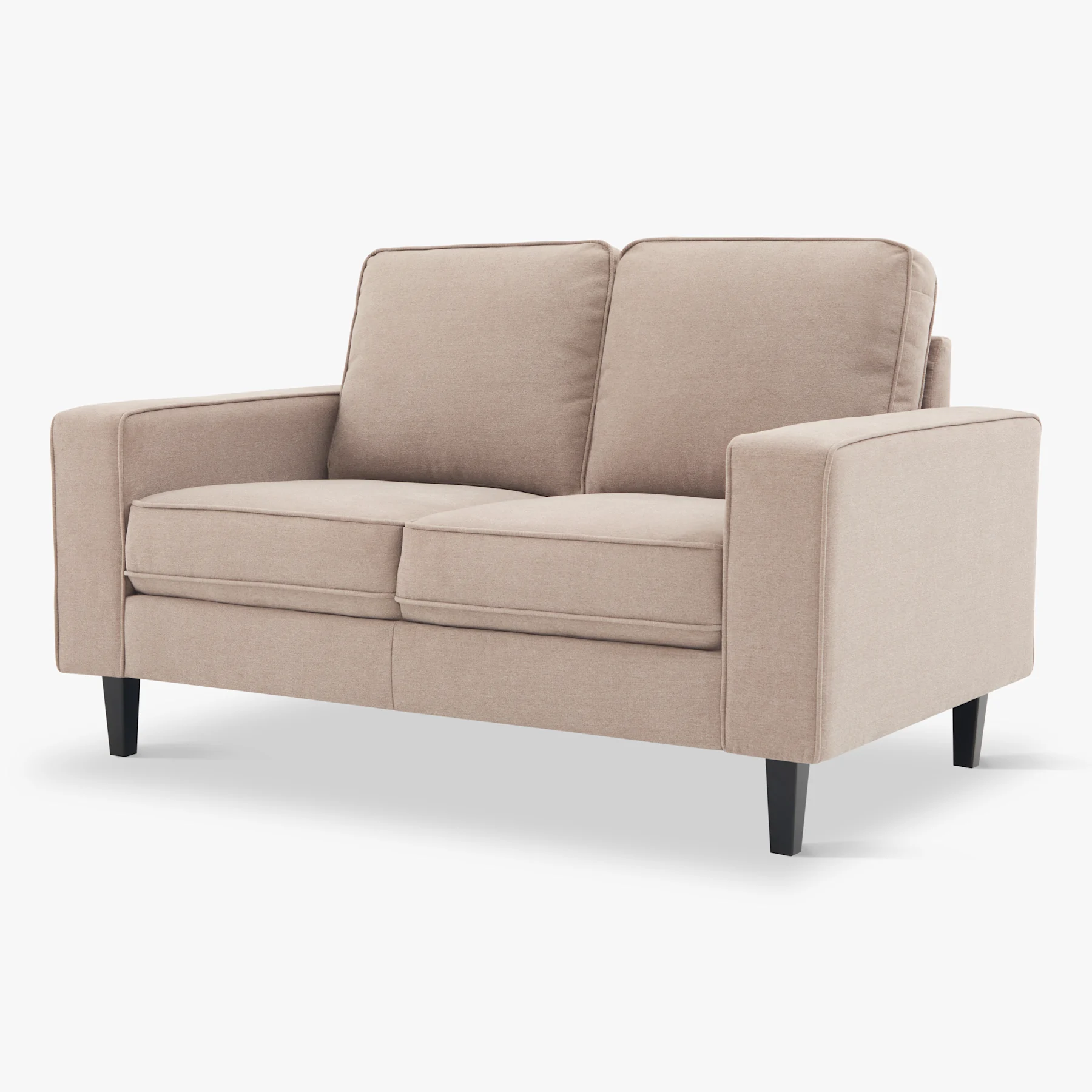 Monaco 2 Seater Sofa, Beige Classic Plush Fabric
