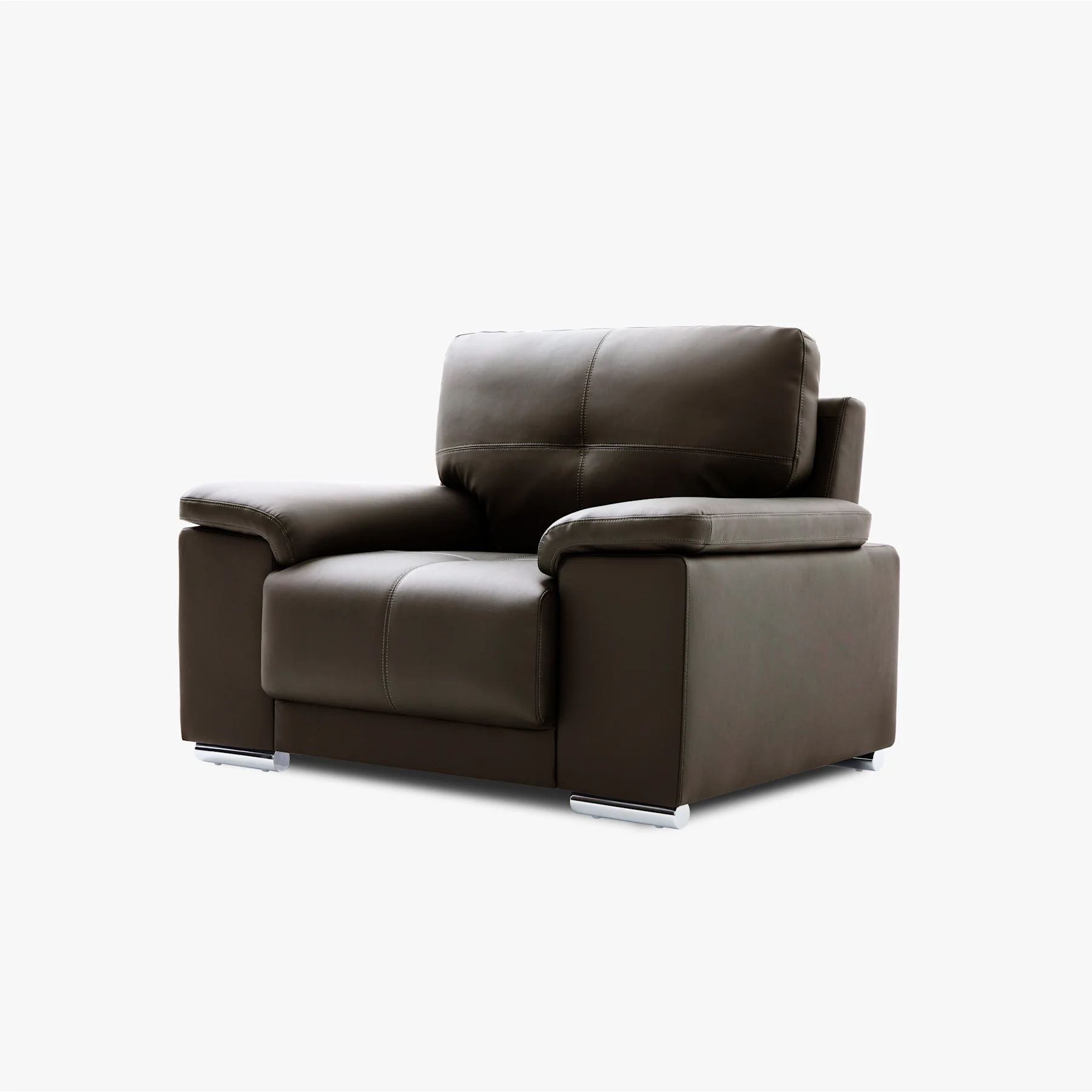 Kansas Armchair, Brown Premium Faux Leather
