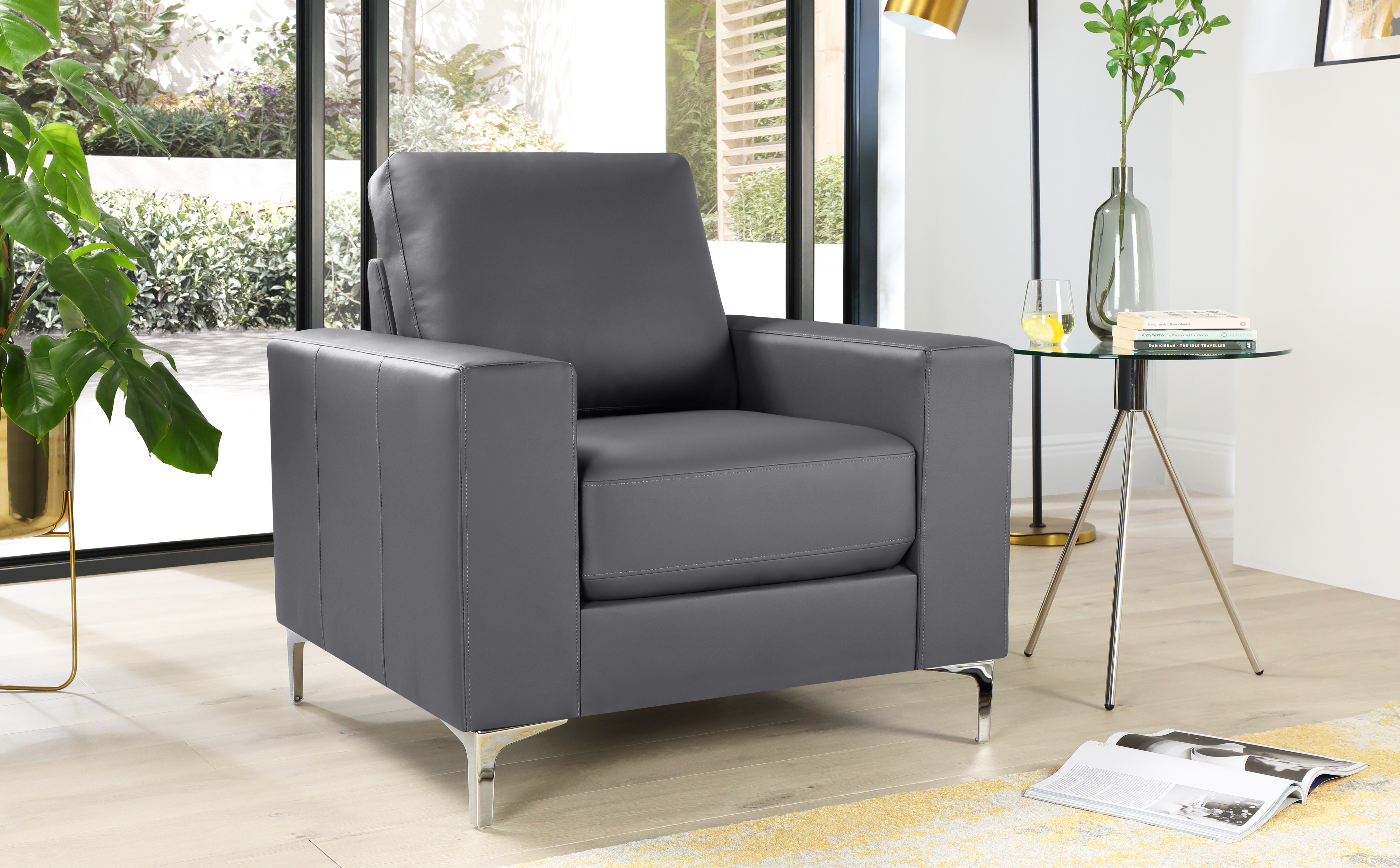 Baltimore Armchair, Grey Premium Faux Leather Only £349.99 | Furniture
