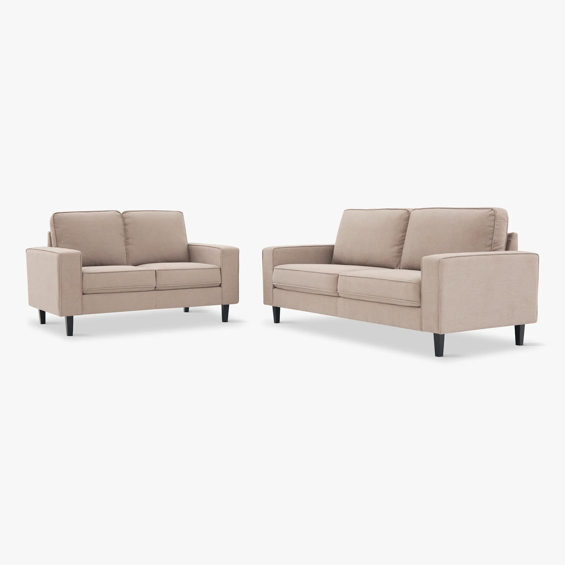 Monaco 3+2 Seater Sofa Set, Beige Classic Plush Fabric