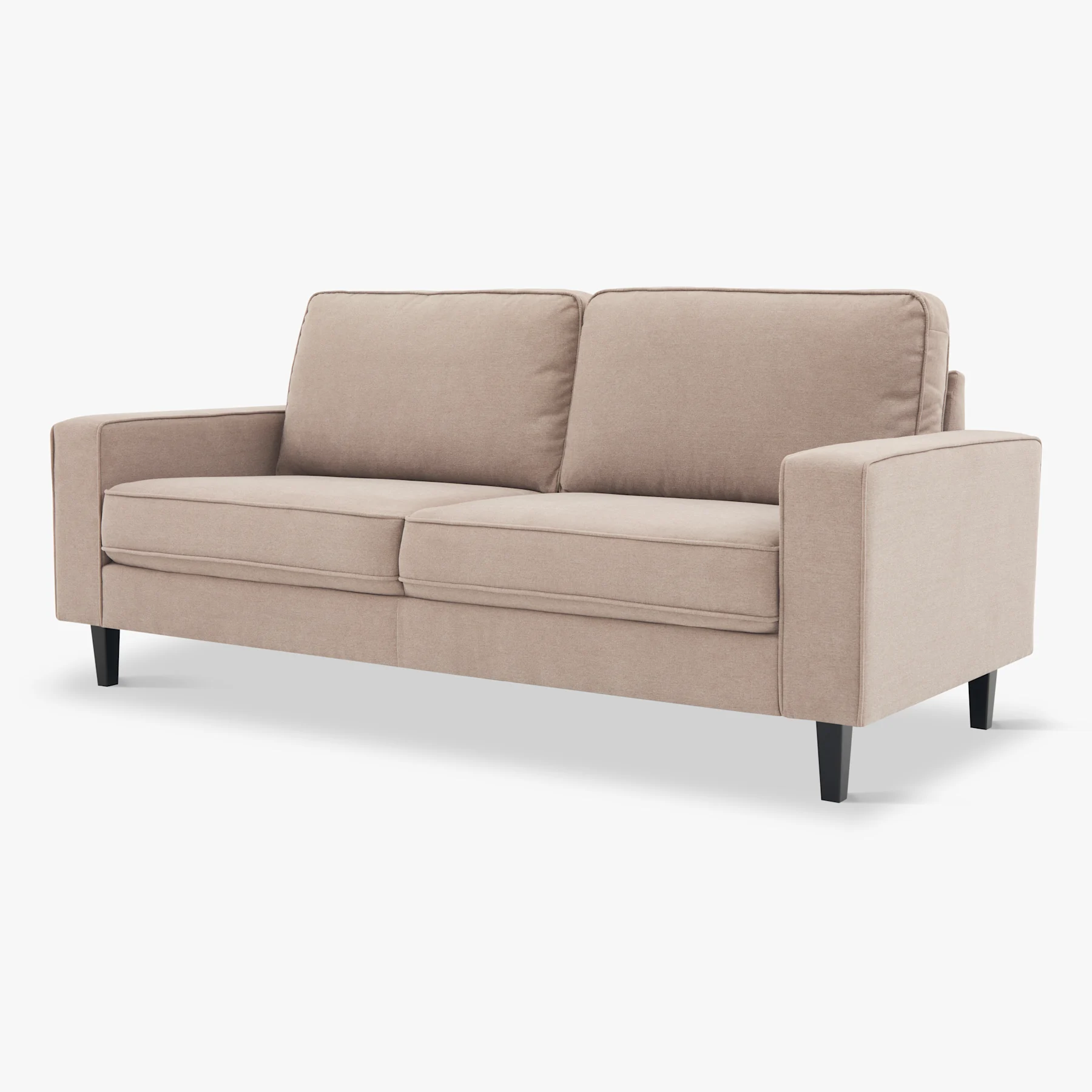Monaco 3 Seater Sofa, Beige Classic Plush Fabric