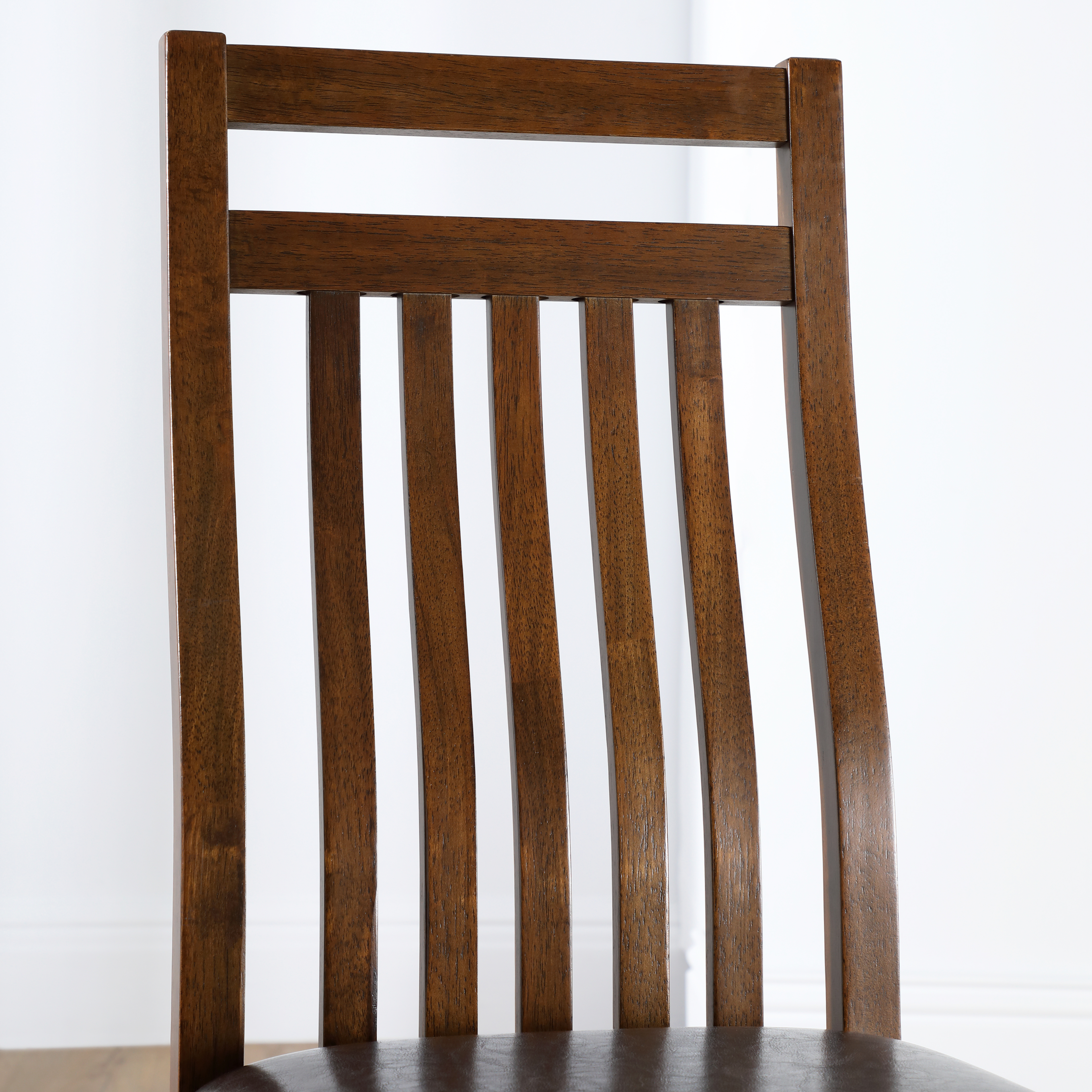 Cheapest Java Dining Chair Java Dining Chair, Brown Classic Faux Leather & Dark Solid Hardwood ...