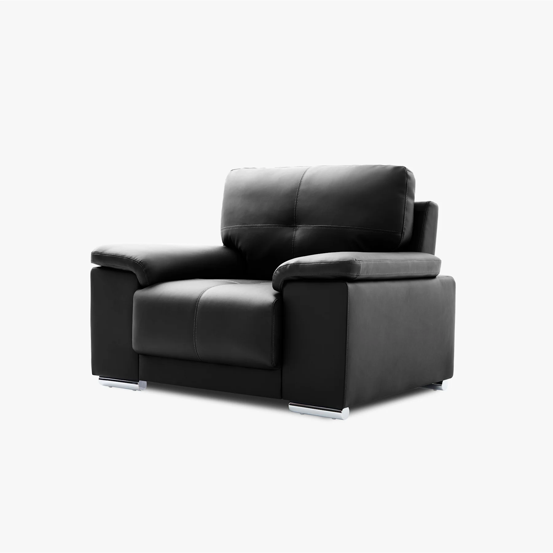 Kansas Armchair, Black Premium Faux Leather