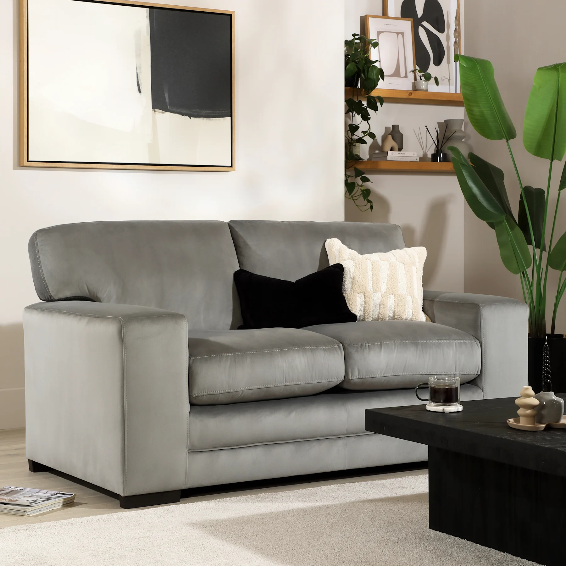 Manhattan 2 Seater Sofa, Grey House Velvet