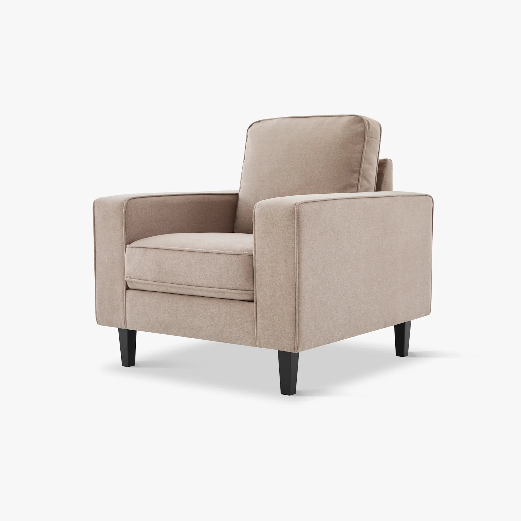 Monaco Armchair, Beige Classic Plush Fabric