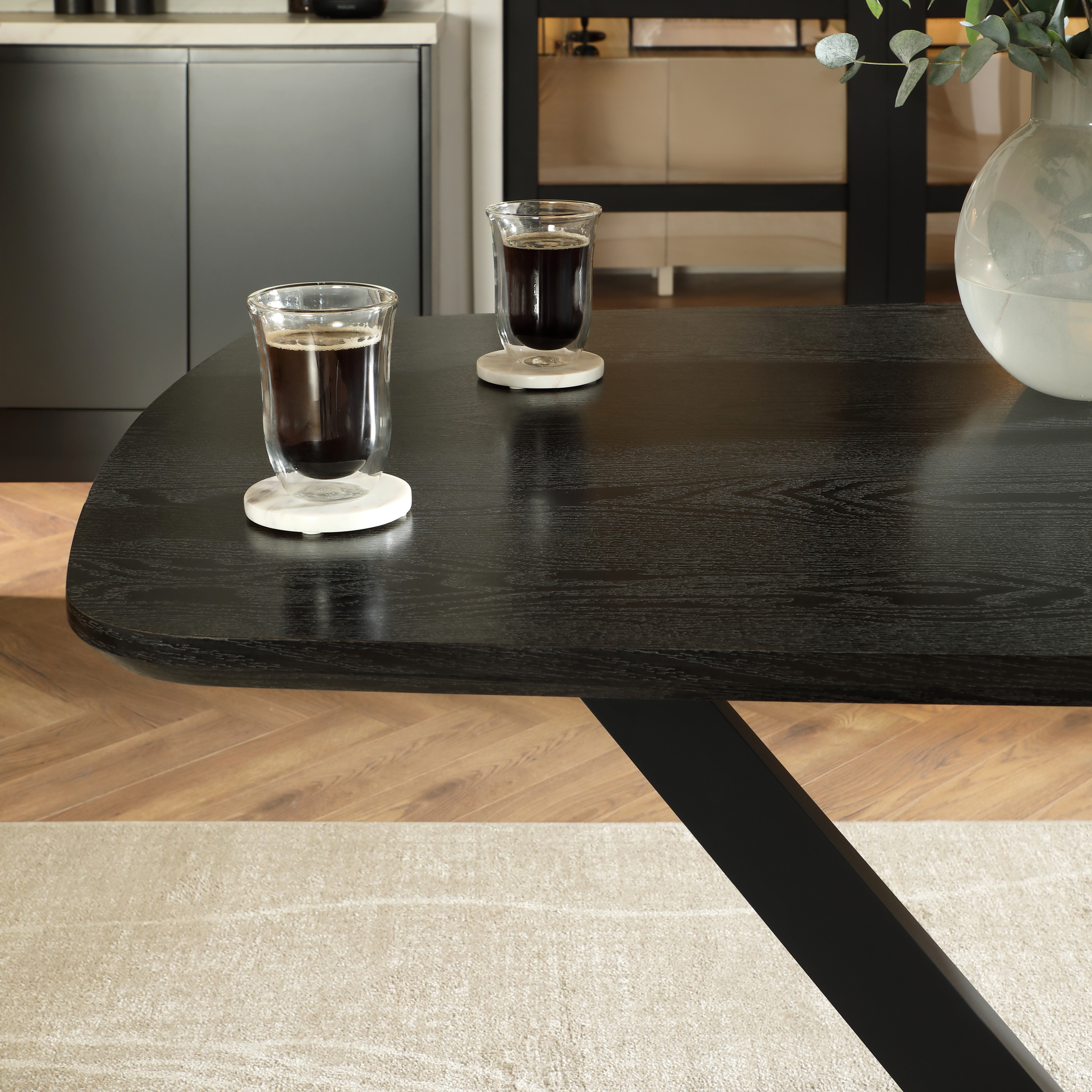 INAVANCE  ワンズテーブル Thearth  ones table Avanta Dining Table & 4 Ricco Dining Chairs, Black Oak