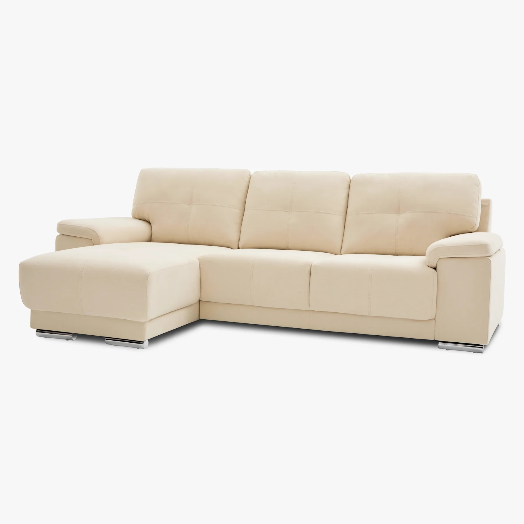Kansas L-Shape Corner Sofa, Left Hand Facing, Ivory Classic Plush Fabric
