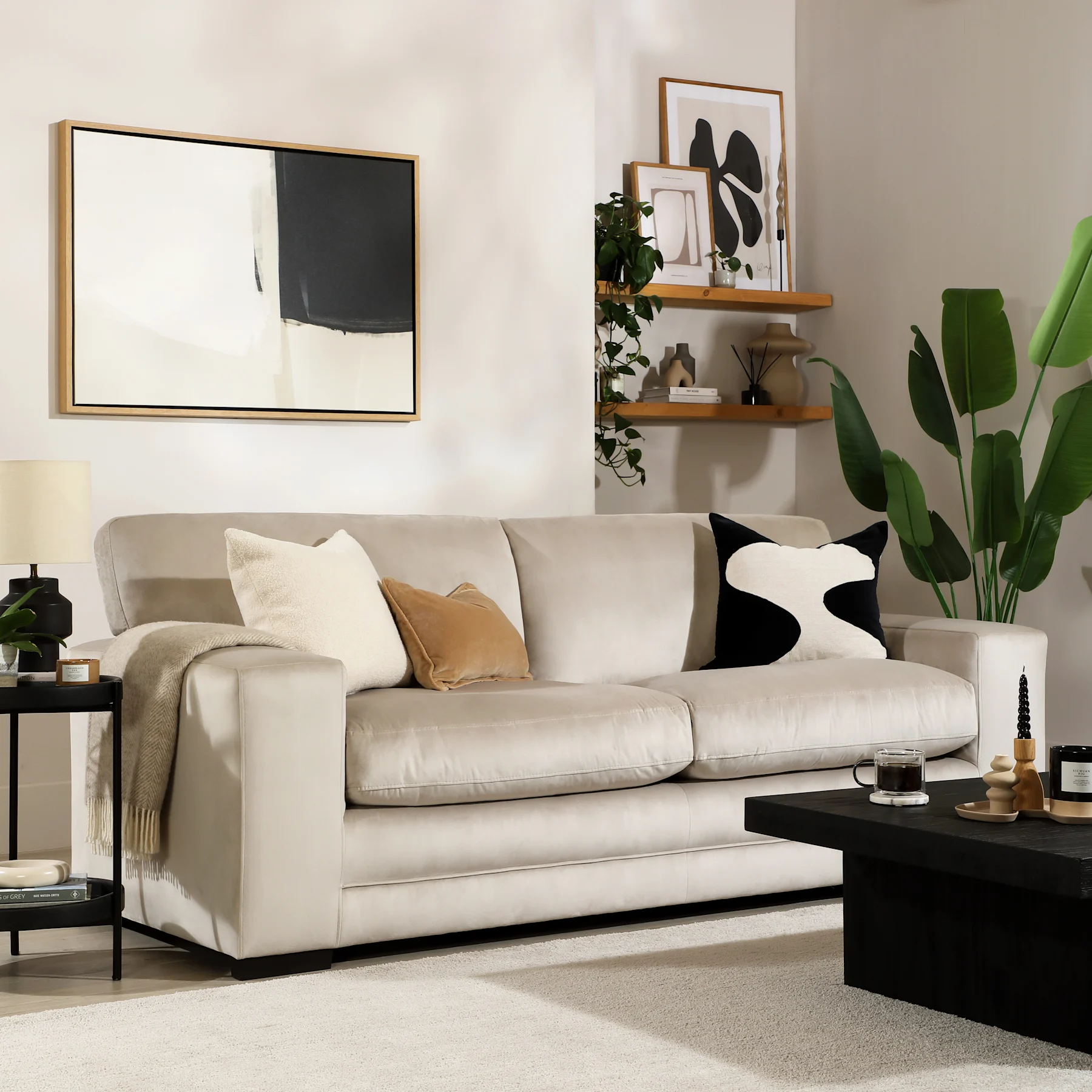 Manhattan 3 Seater Sofa, Champagne House Velvet
