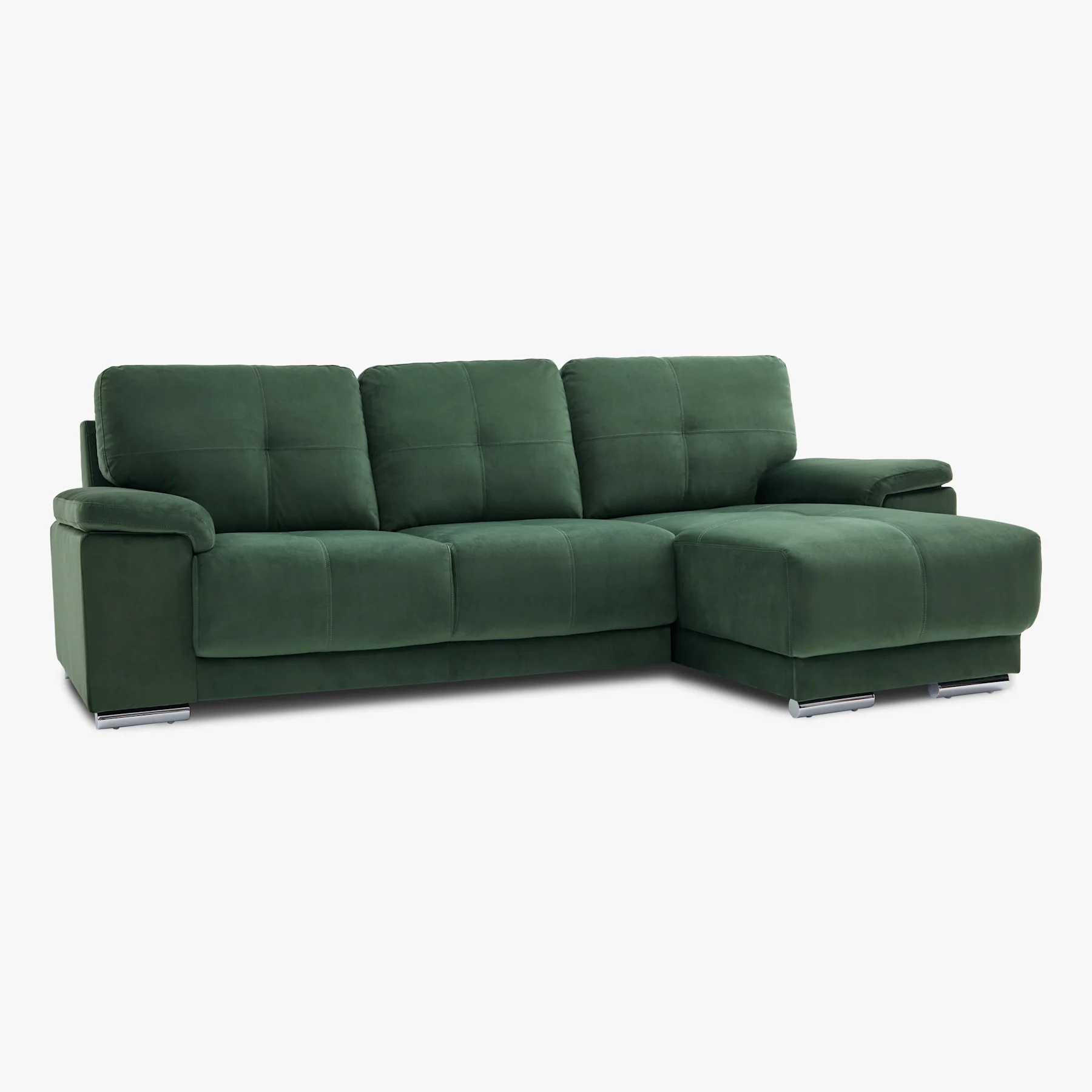 Kansas L-Shape Corner Sofa, Right Hand Facing, Moss Green Classic Velvet