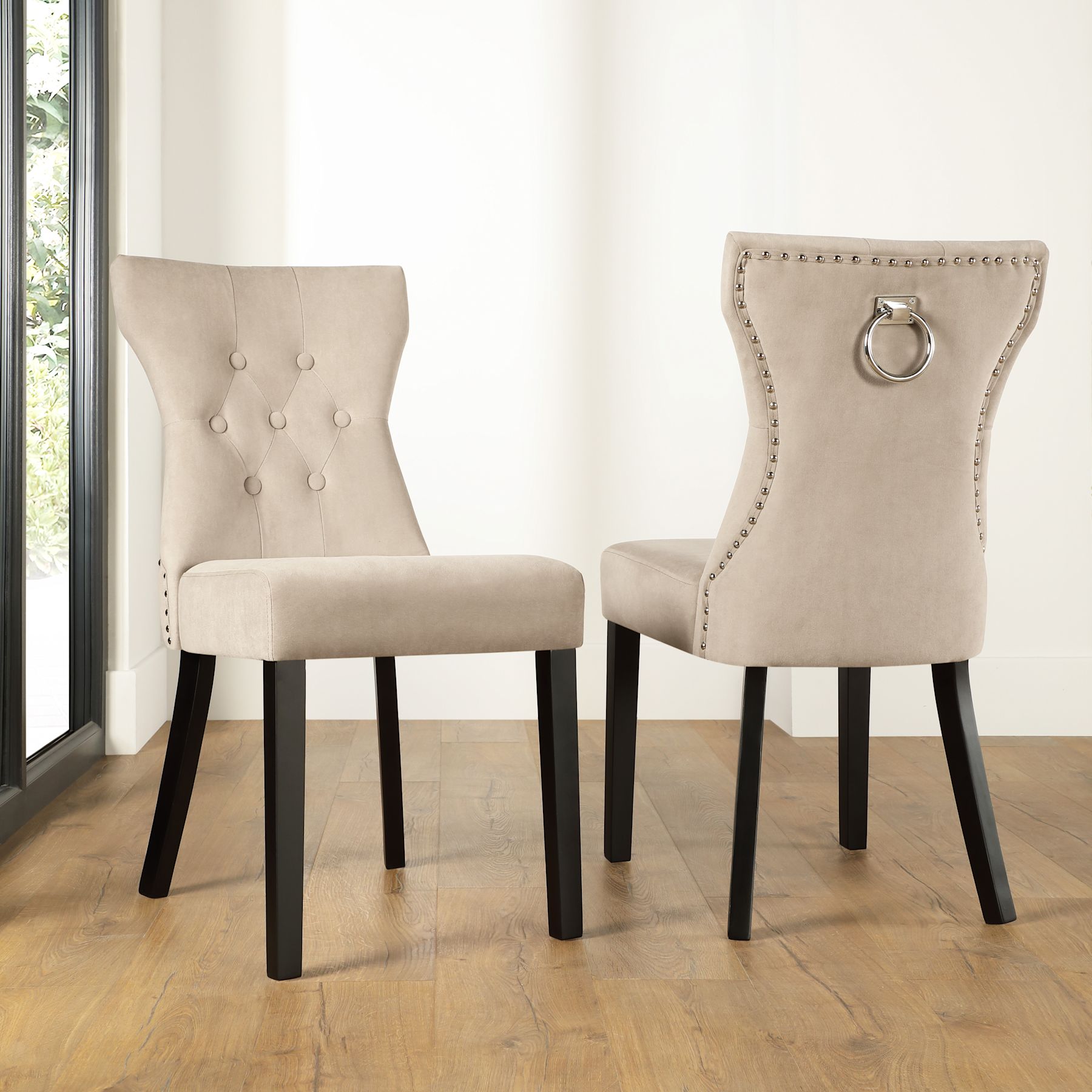 Florence Extending Dining Table & 4 Kensington Chairs, Beige Marble ...
