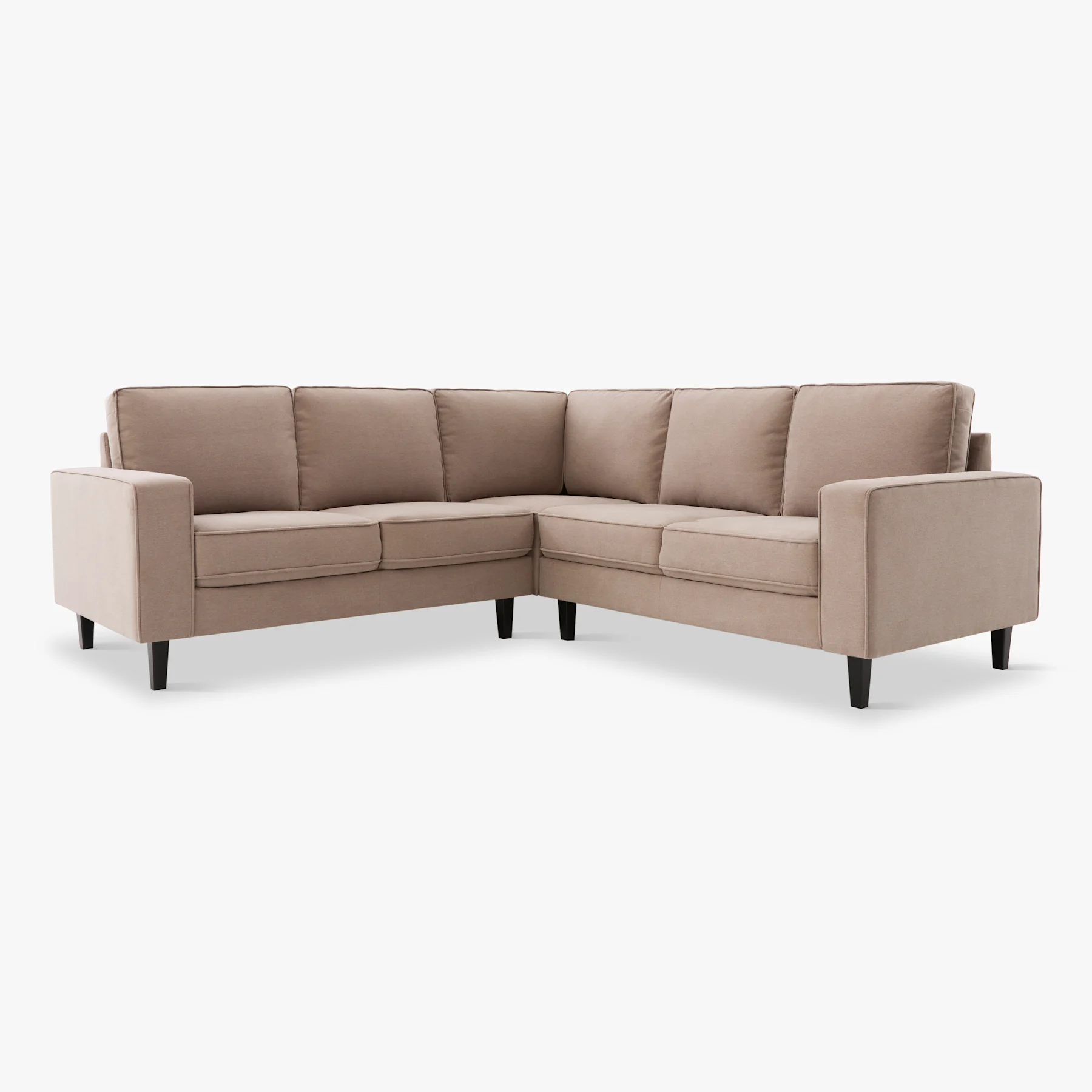 Monaco Corner Sofa, Beige Classic Plush Fabric