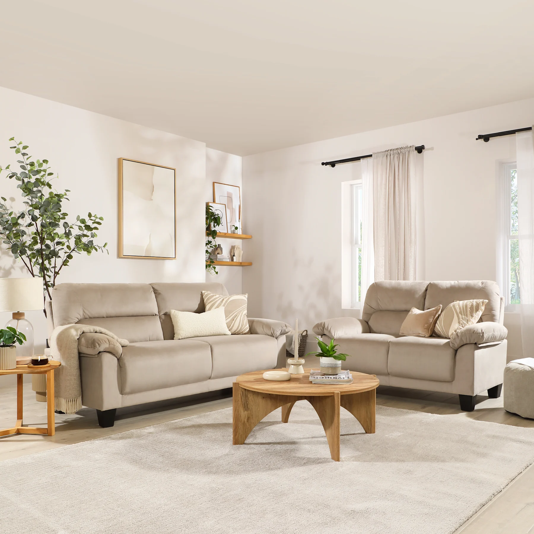 Austin Small 3+2 Seater Sofa Set, Champagne Classic Velvet