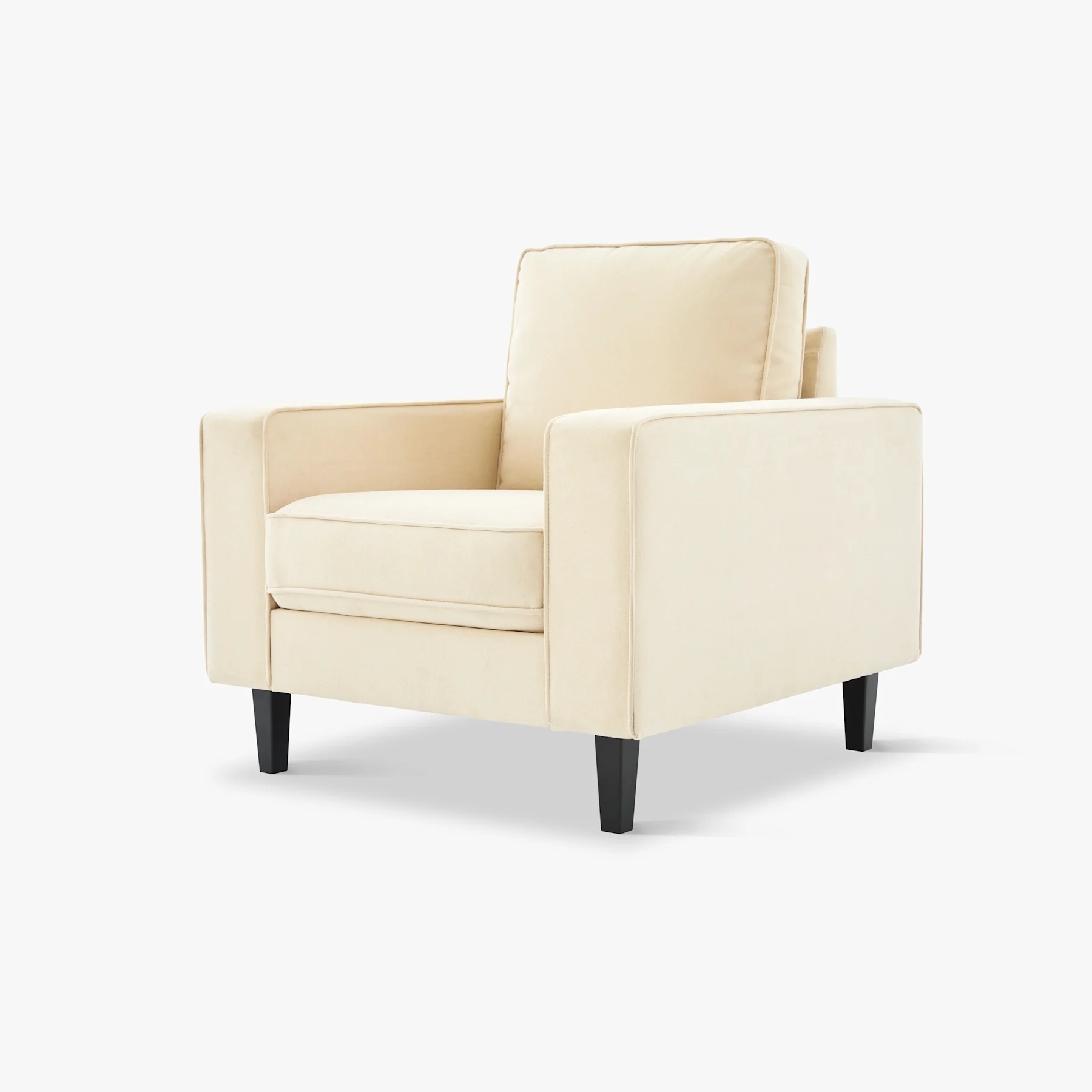 Monaco Armchair, Ivory Classic Plush Fabric