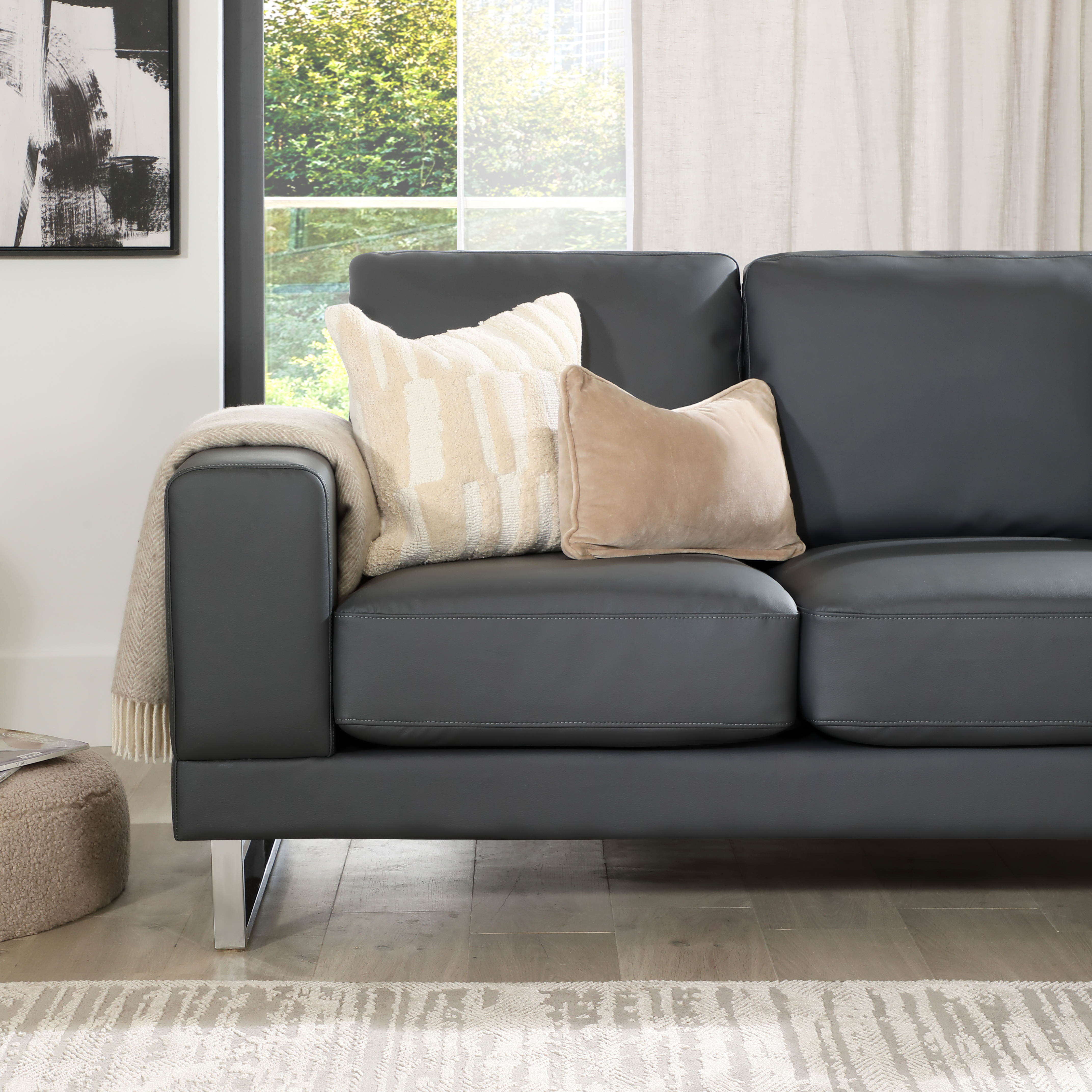 Alessia 2 Seater Sofa, Grey Premium Faux Leather Only £549.99