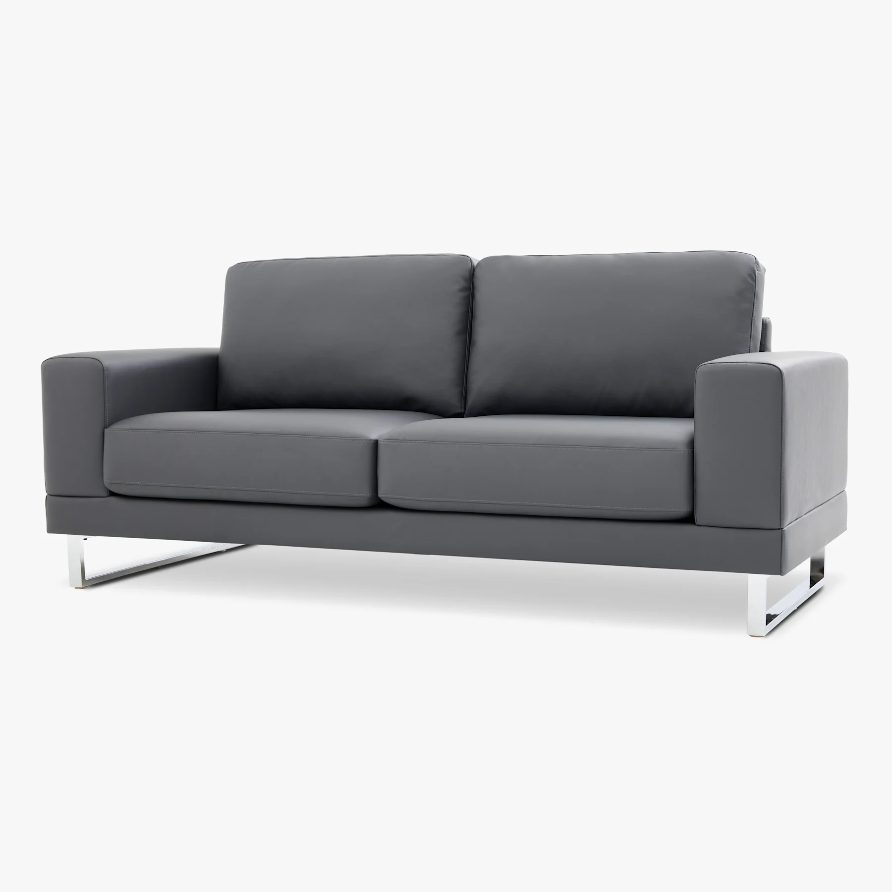 Alessia 3 Seater Sofa, Grey Premium Faux Leather
