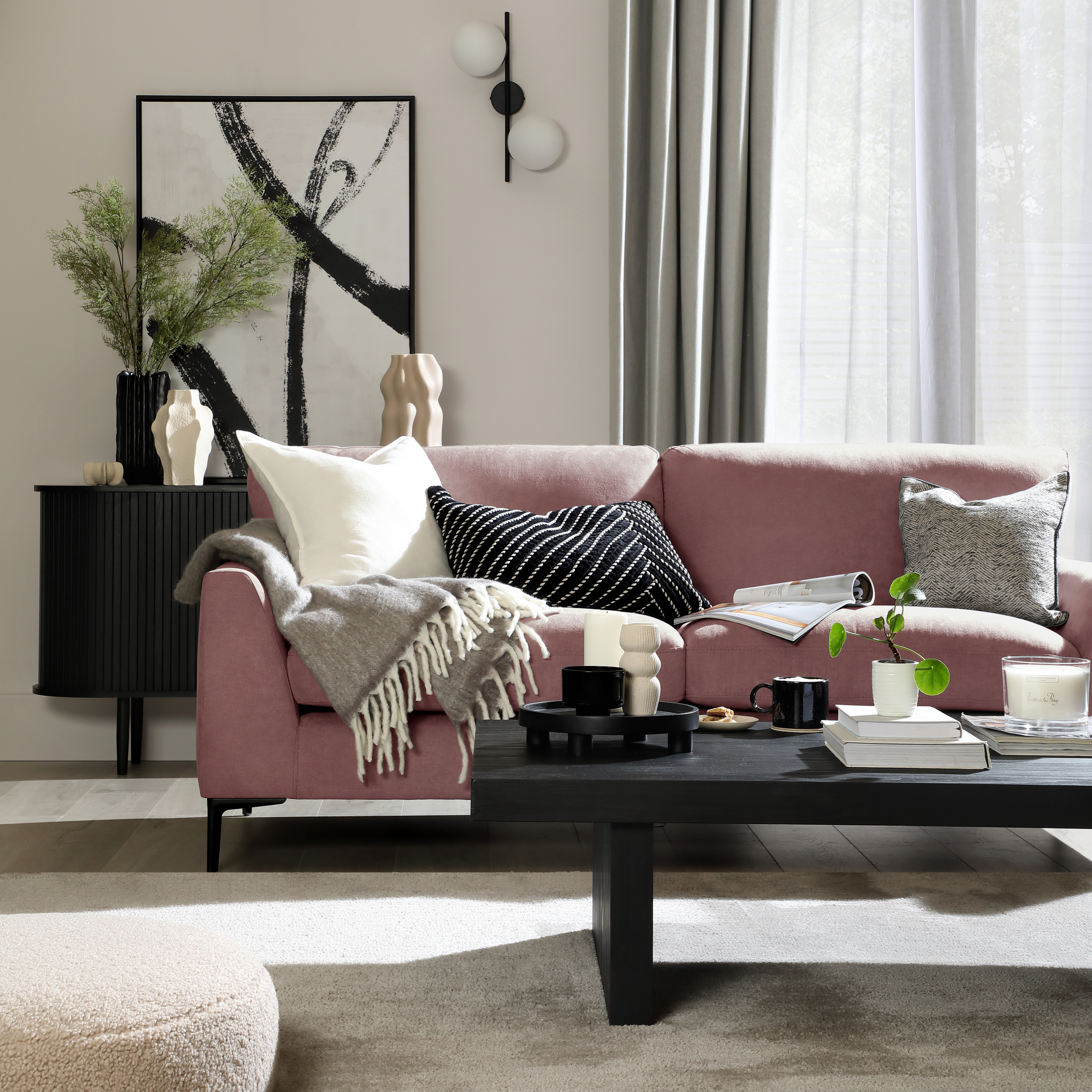 Pink Table Gray Sofa Light Grey Sofa With Pink Cushions Lexi 3+2