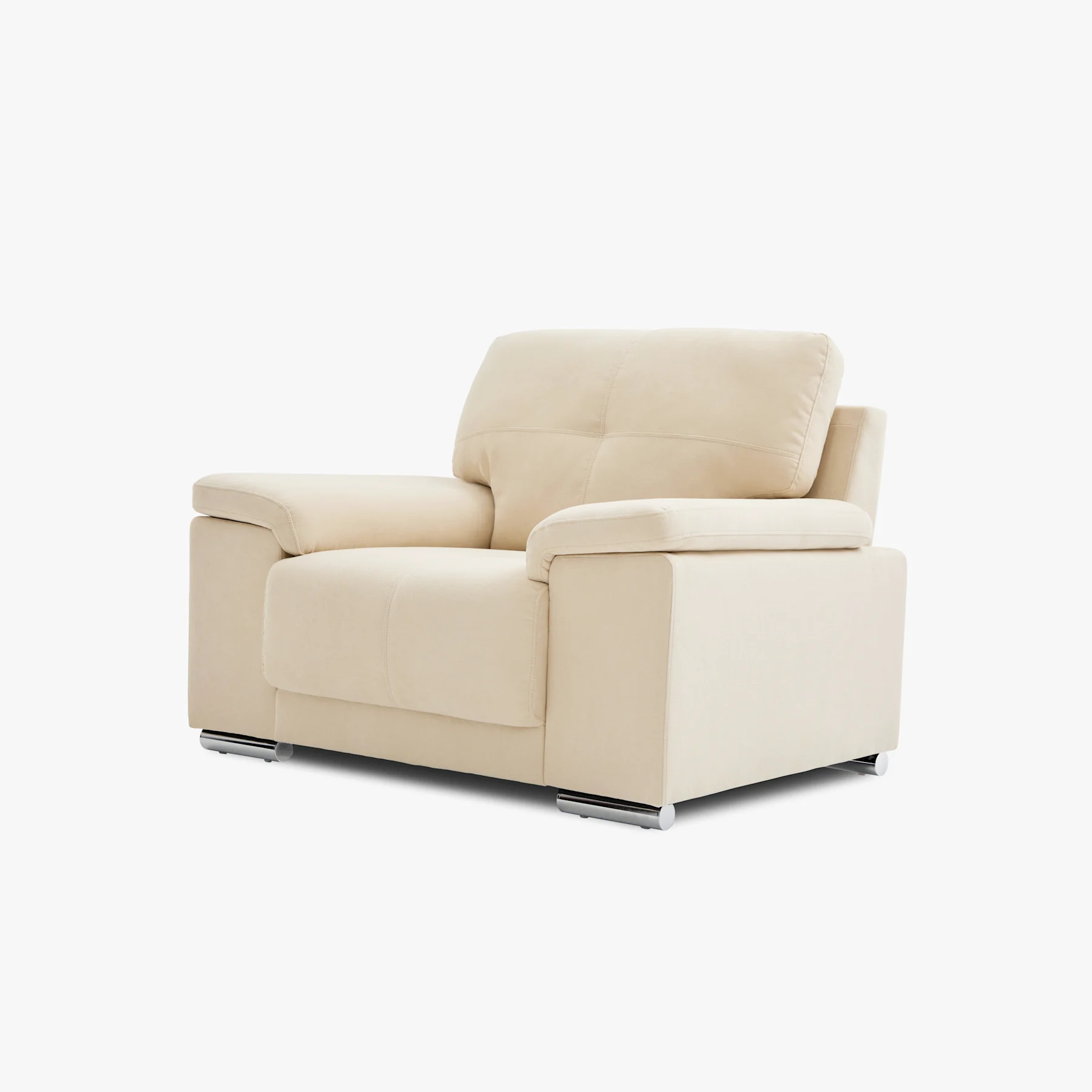 Kansas Armchair, Ivory Classic Plush Fabric