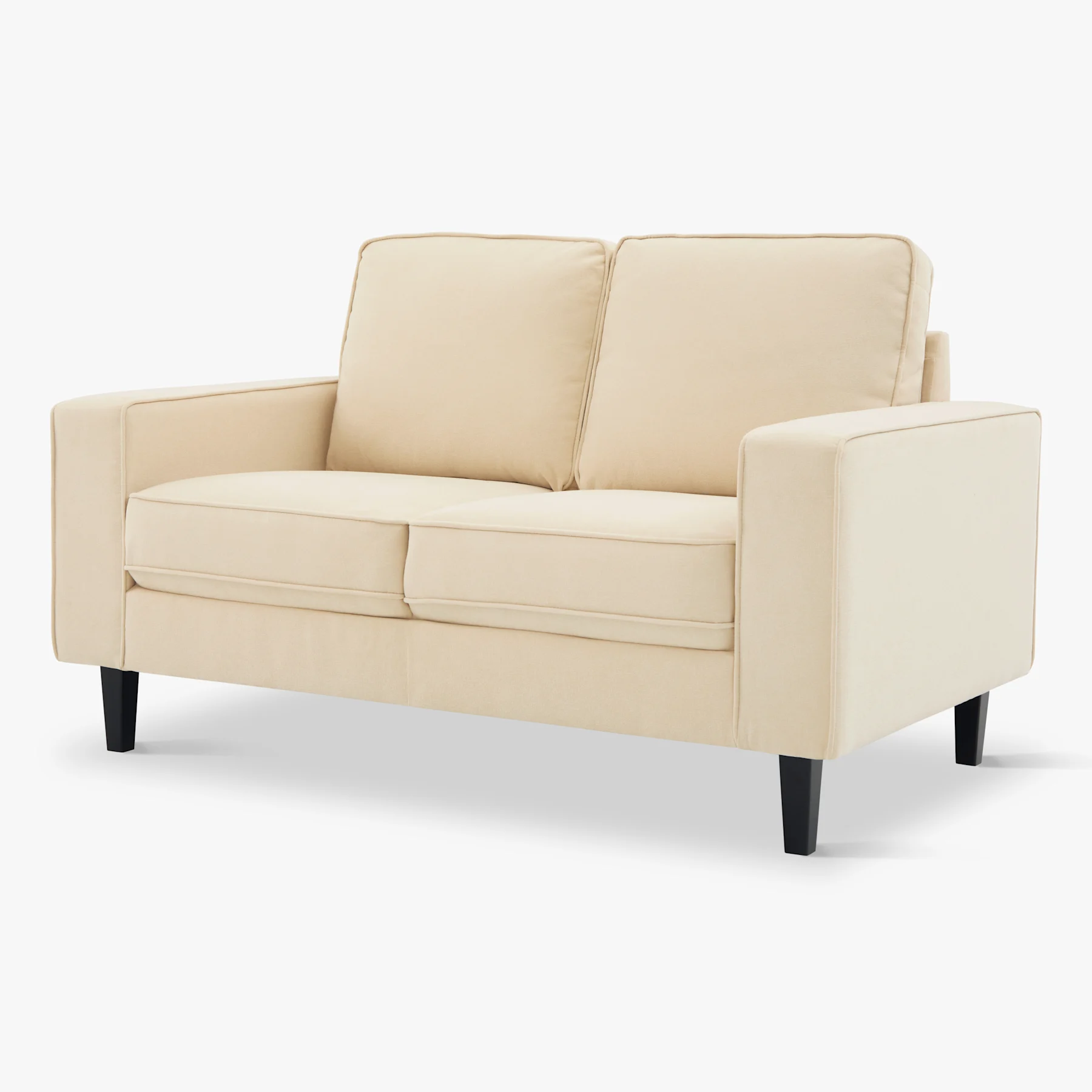 Monaco 2 Seater Sofa, Ivory Classic Plush Fabric