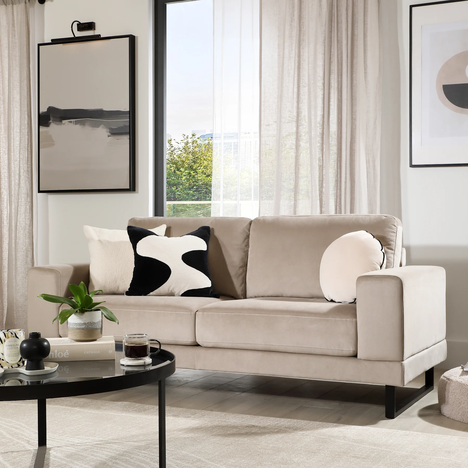 Alessia 3 Seater Sofa, Champagne Classic Velvet