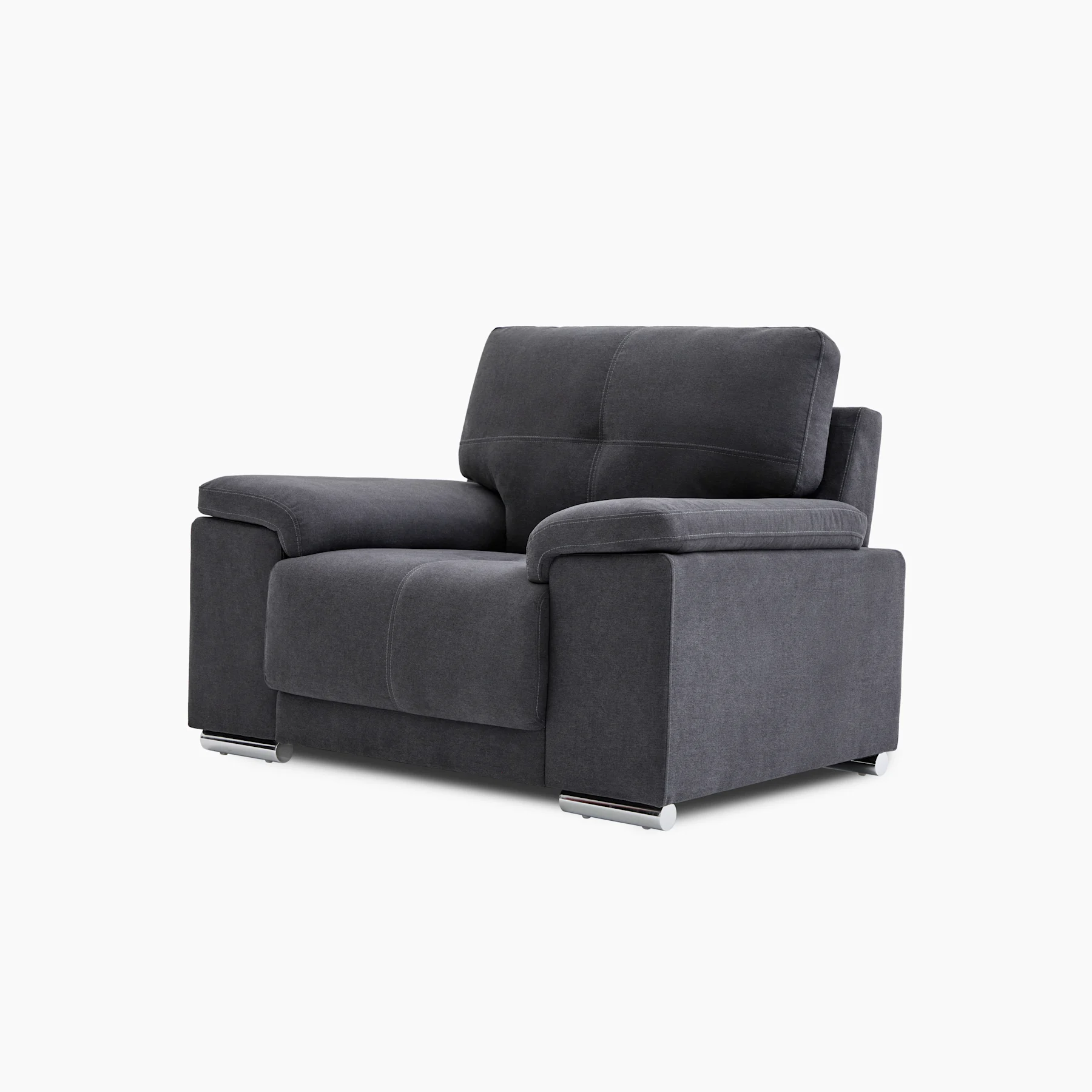 Kansas Armchair, Slate Grey Classic Plush Fabric