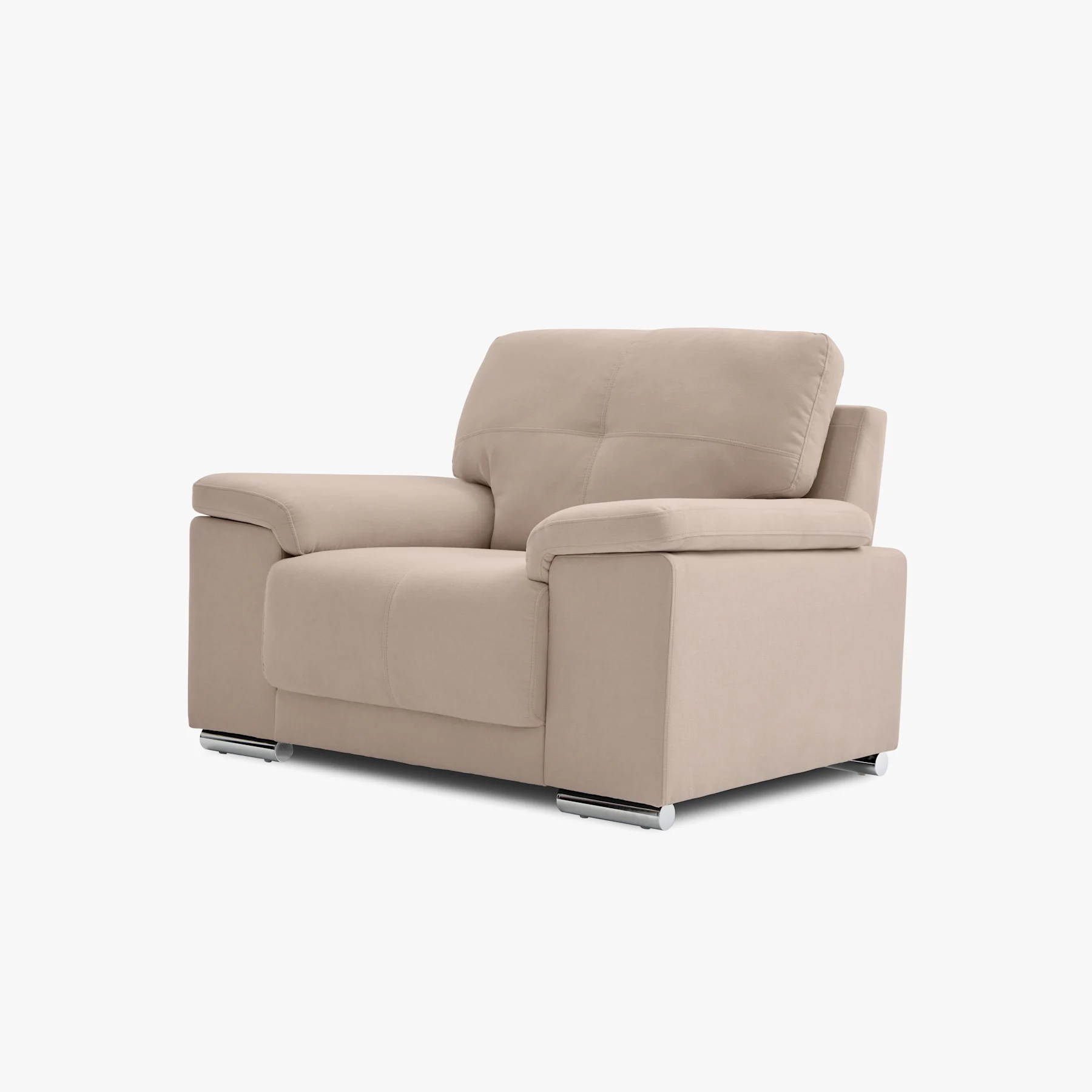Kansas Armchair, Beige Classic Plush Fabric