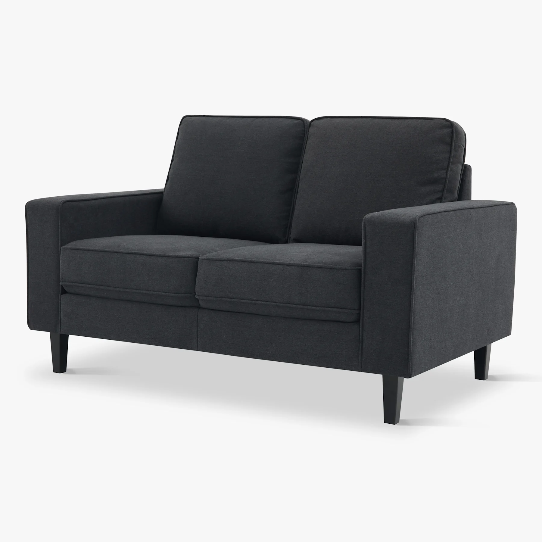 Monaco 2 Seater Sofa, Slate Grey Classic Plush Fabric