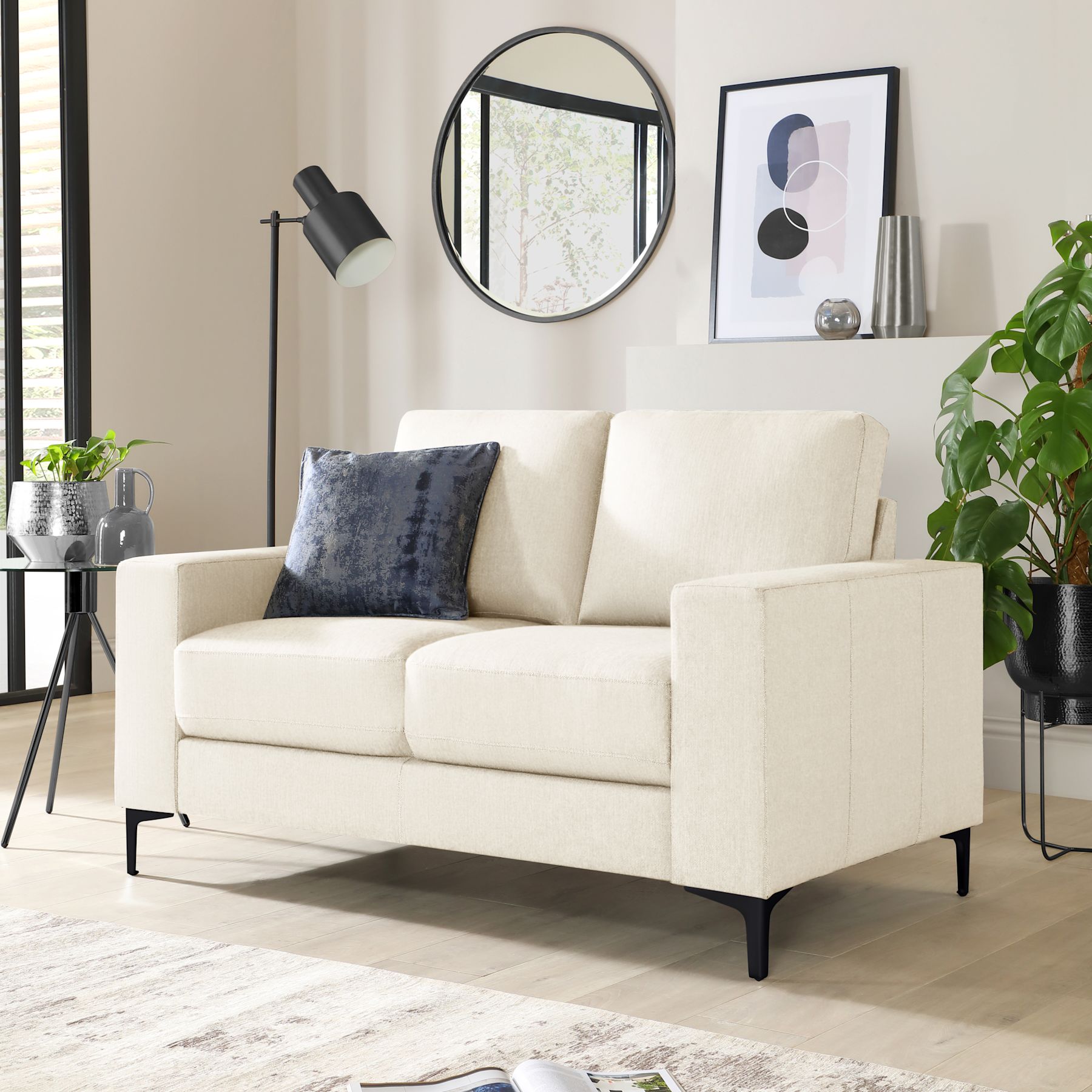 Baltimore 2 Seater Sofa, Ivory Classic Plush Fabric Only £449.99 ...