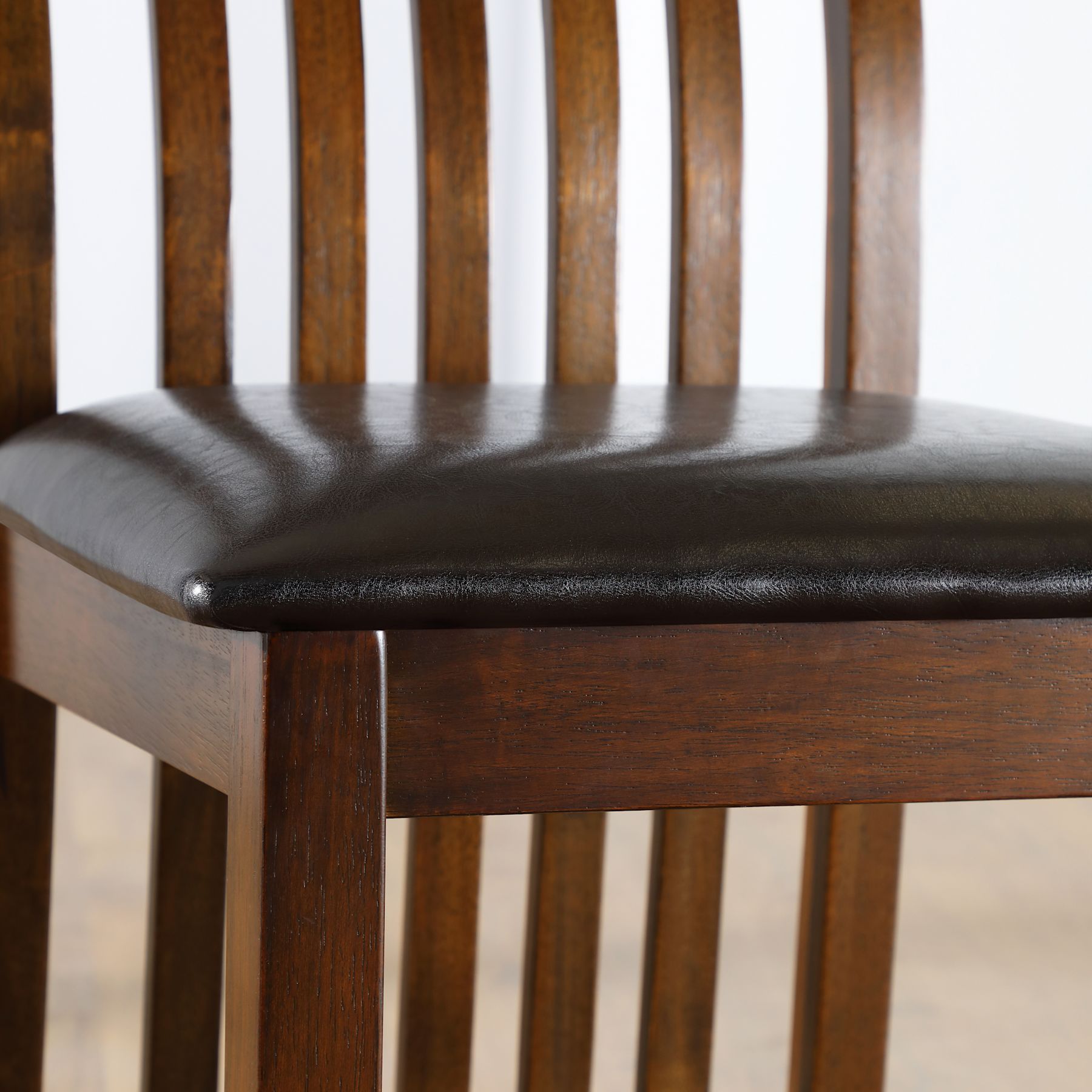 Cheapest Java Dining Chair Java Dining Chair, Brown Classic Faux Leather & Dark Solid Hardwood ...