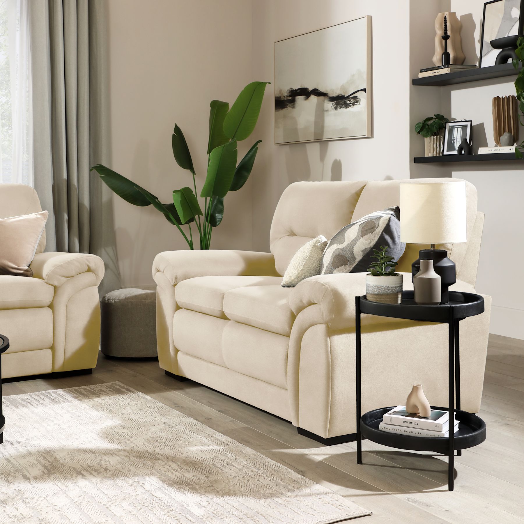 Bromley 2 Seater Sofa, Ivory Classic Plush Fabric Only £549.99 ...