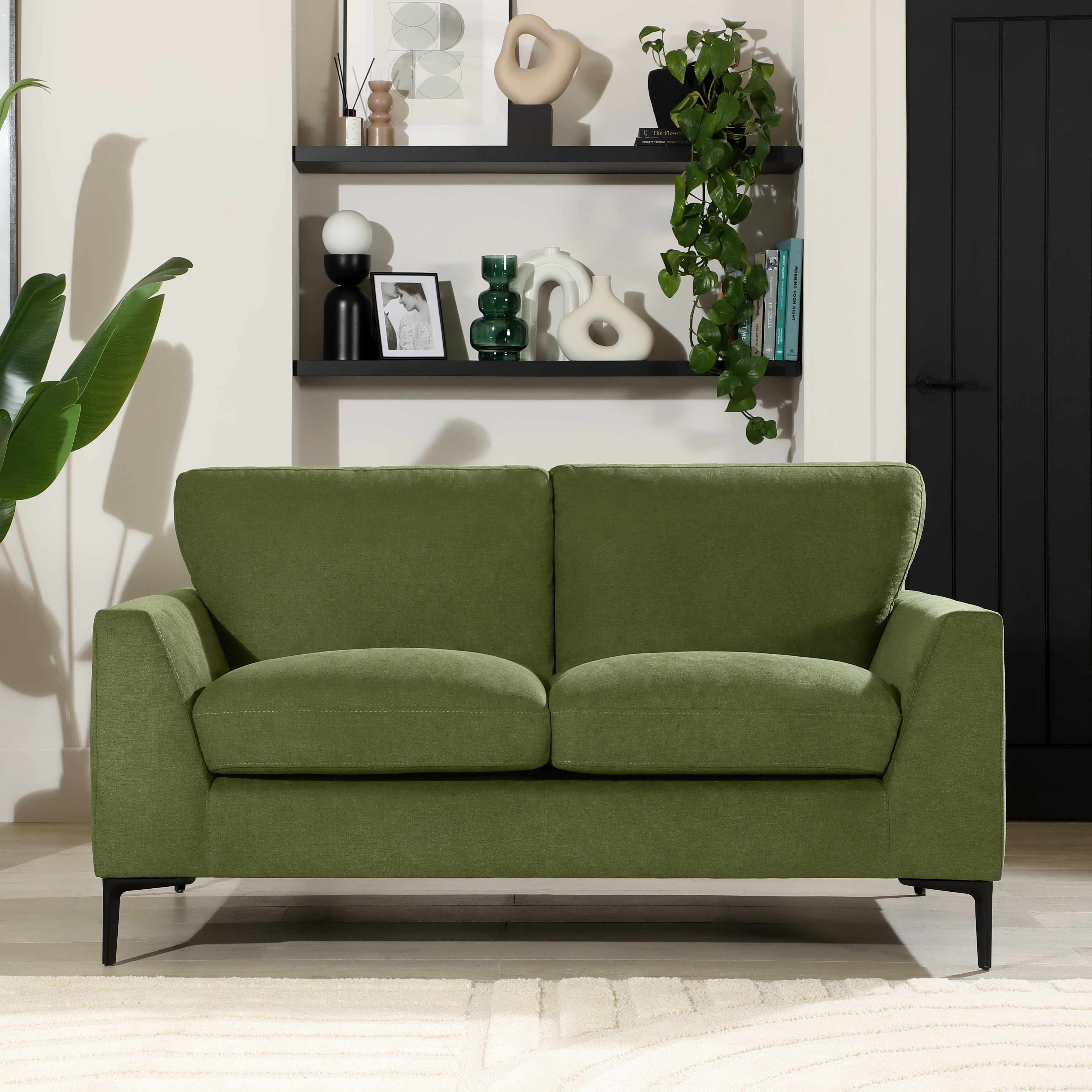 Lexi 2 Seater Sofa, Olive Green House Plush Fabric Only £549.99