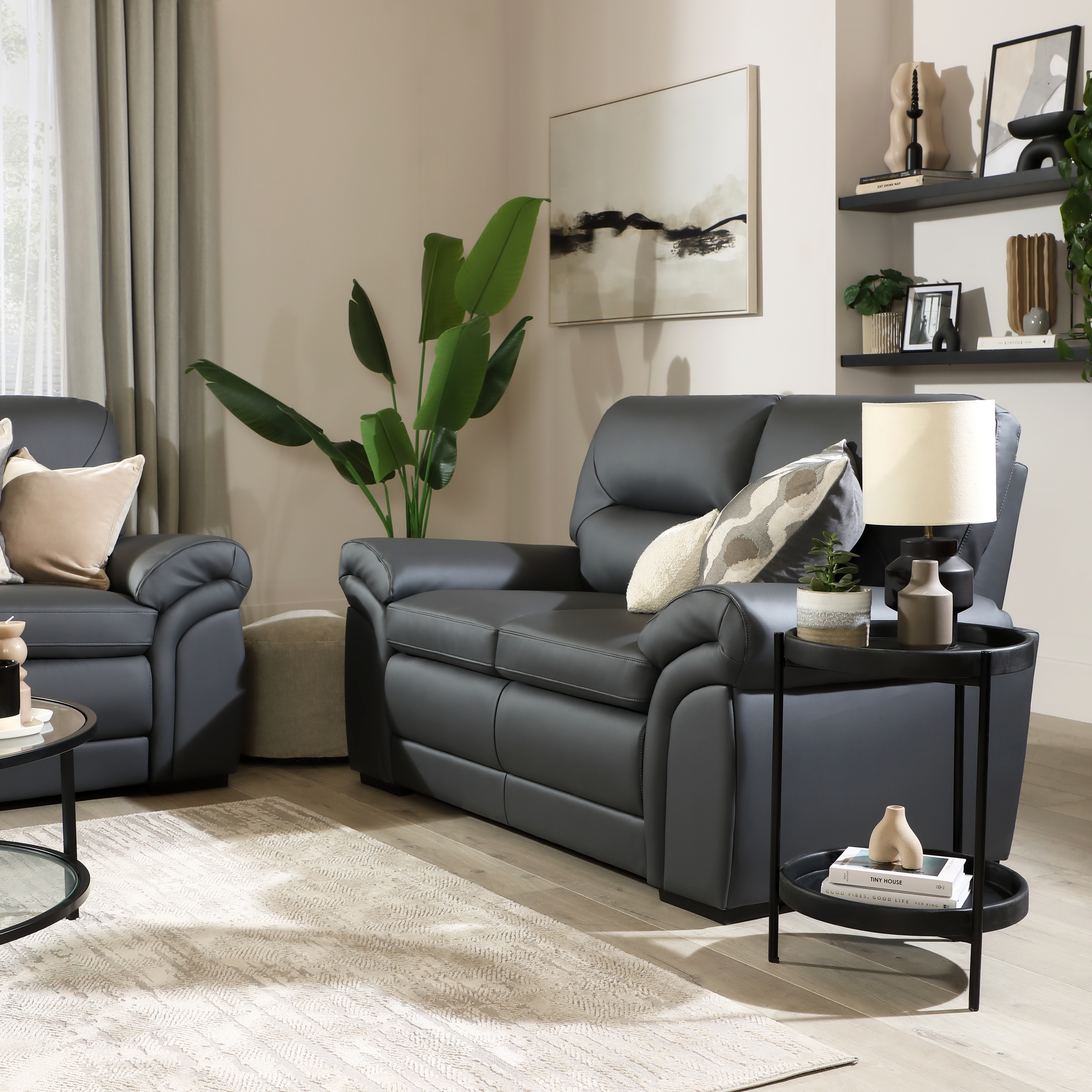 Bromley Seater Sofa, Grey Premium Faux Leather Only