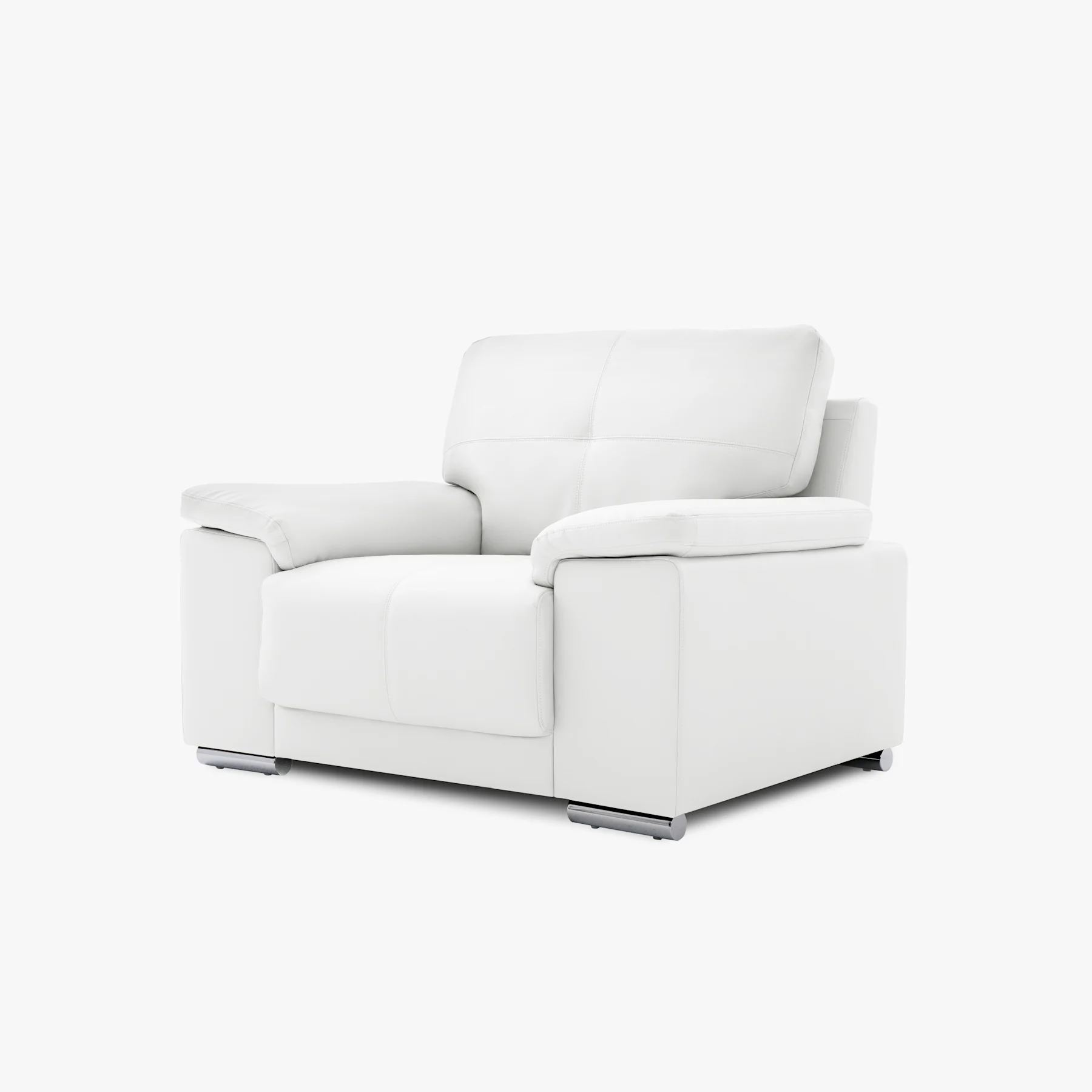 Kansas Armchair, White Premium Faux Leather