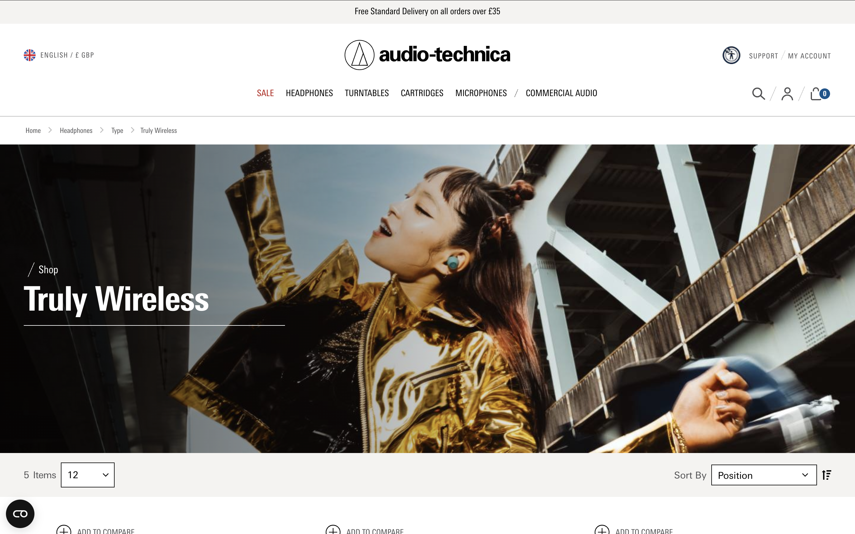 Screenshot of Audio-Technica