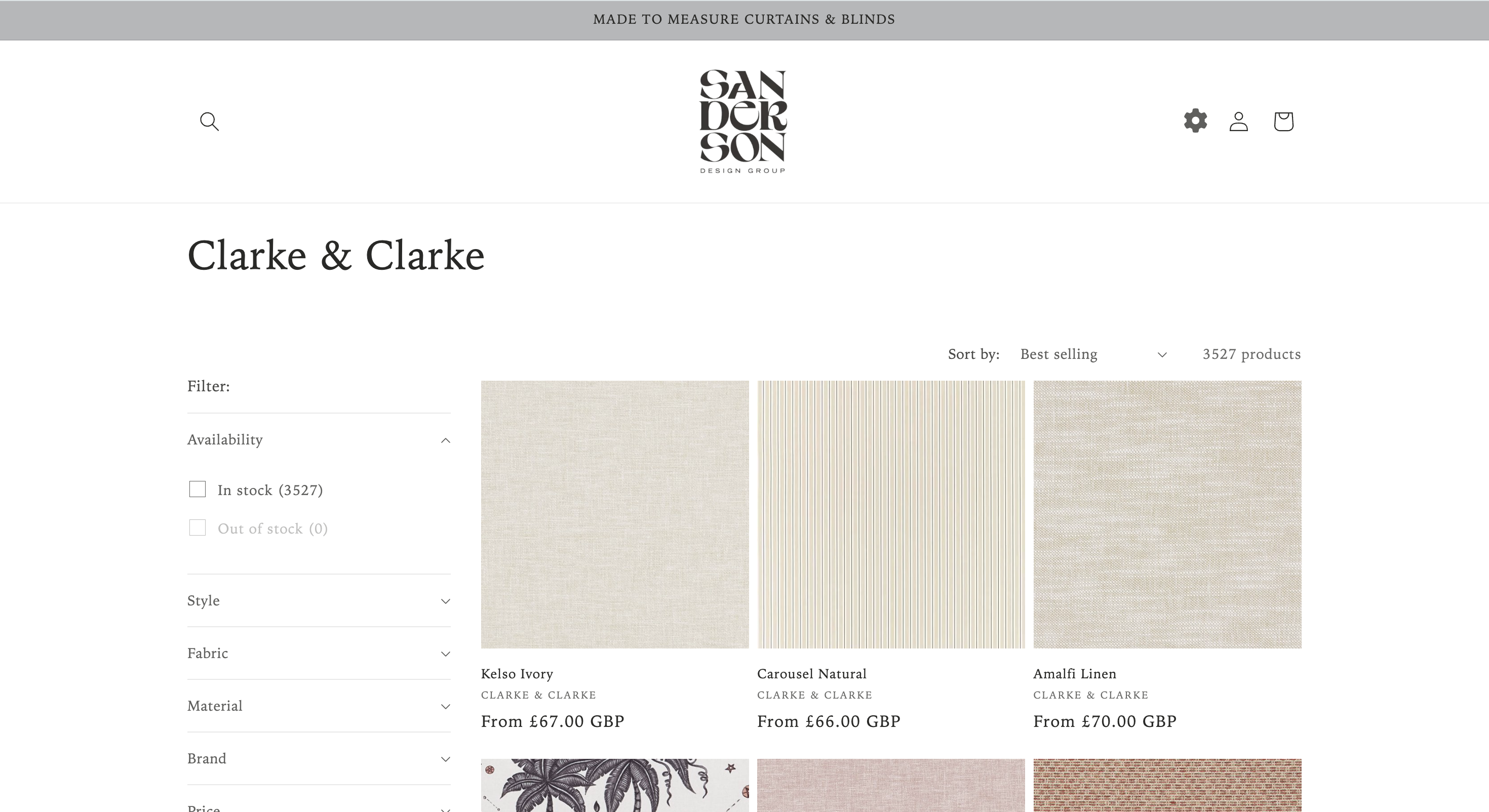 Screenshot of Made to Measure by Sanderson Design Group