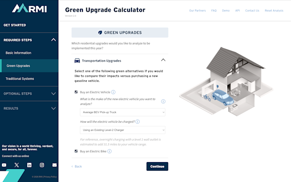 Screenshot of Green Upgrade Calculator