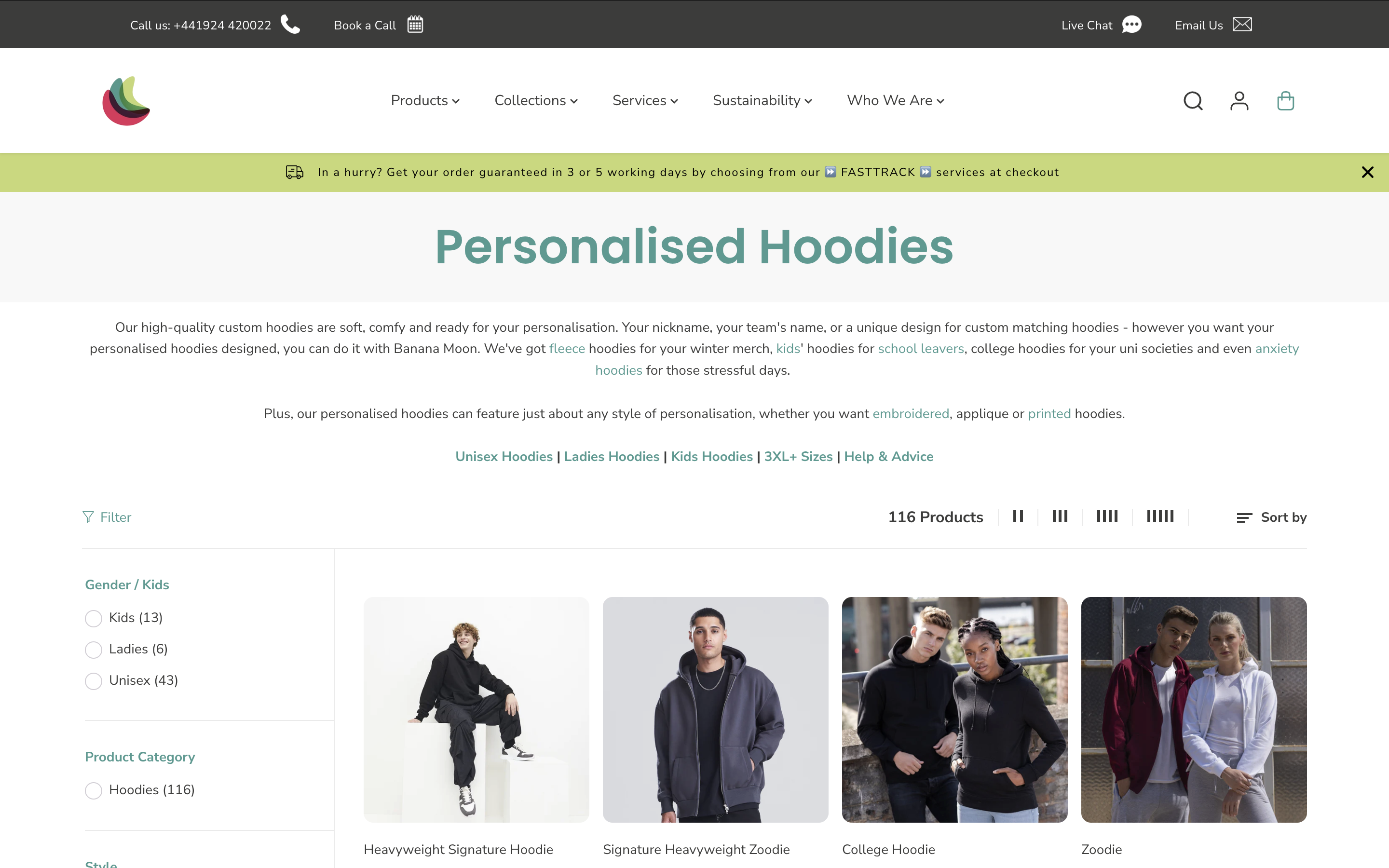 Screenshot of Banana Moon Clothing