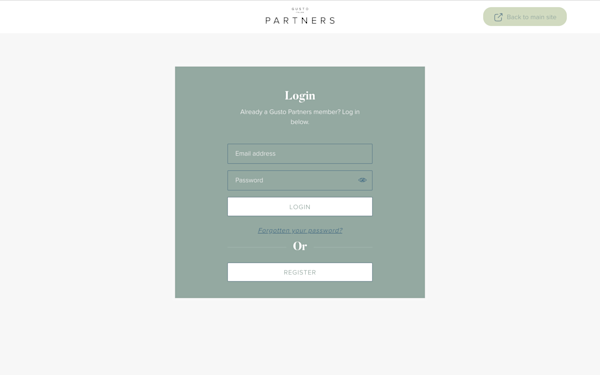 Screenshot of Gusto Partners Portal