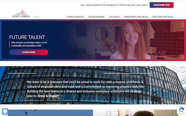 Screenshot of Saint Gobain IE Careers