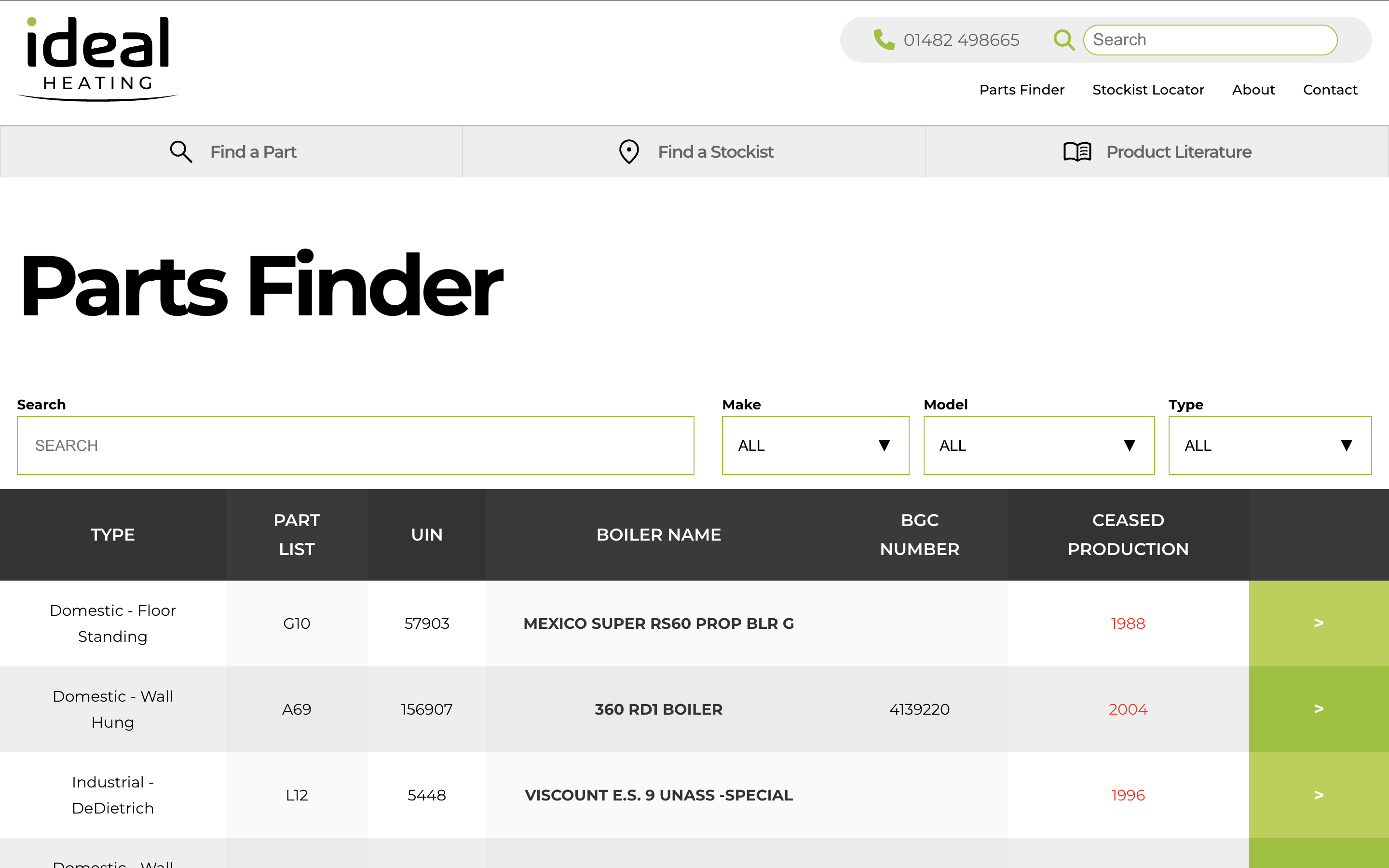 Screenshot of Ideal Parts