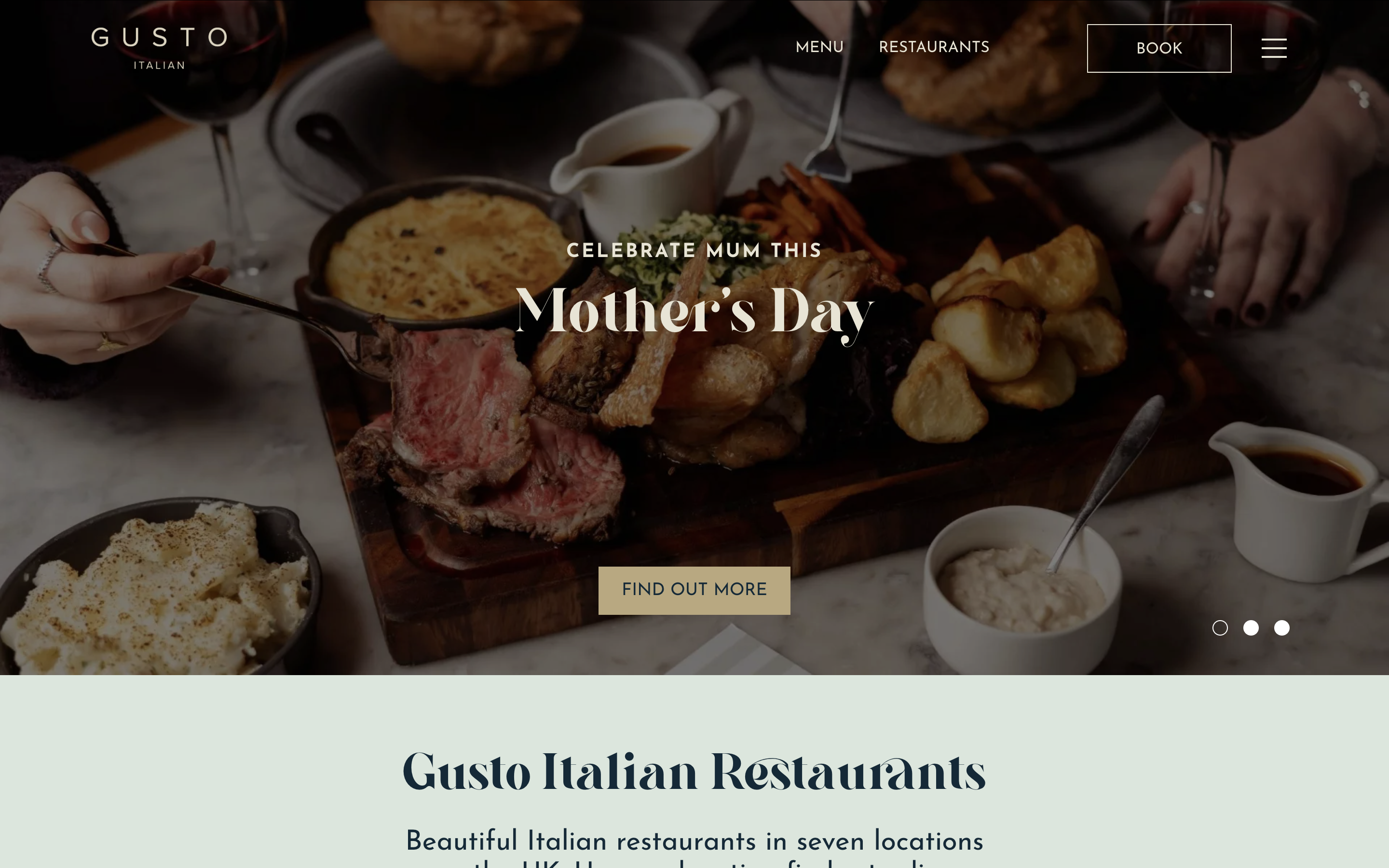 Screenshot of Gusto Restaurants