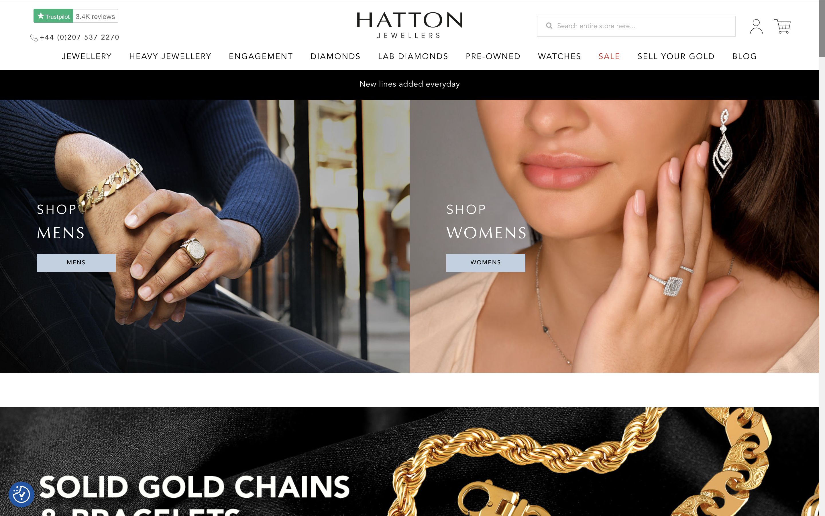 Screenshot of Hatton Jewellers